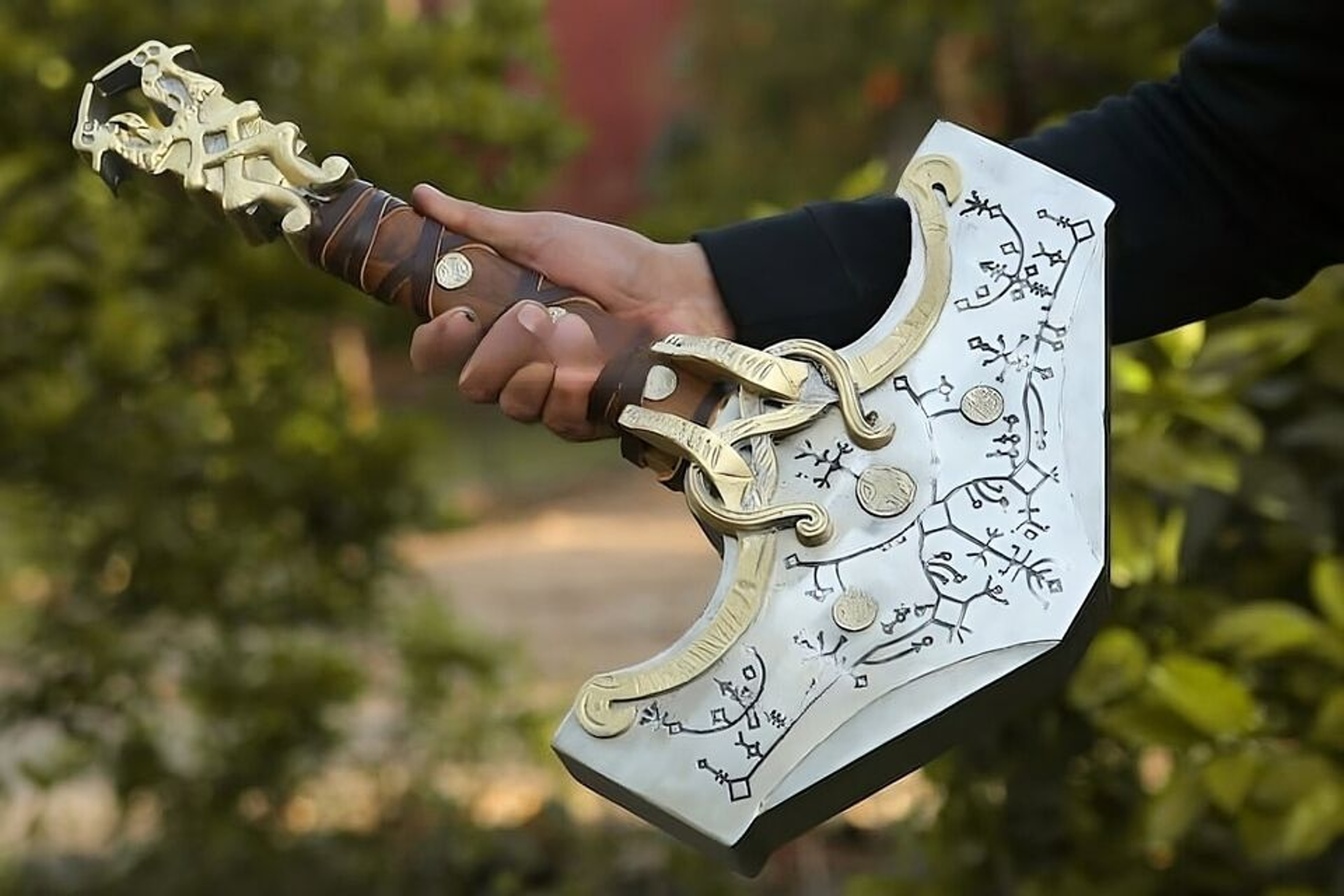 God of War Ragnarok Mjolnir Thunder Hammer Cosplay, Viking Norse Thor Hammer Rep – view 3