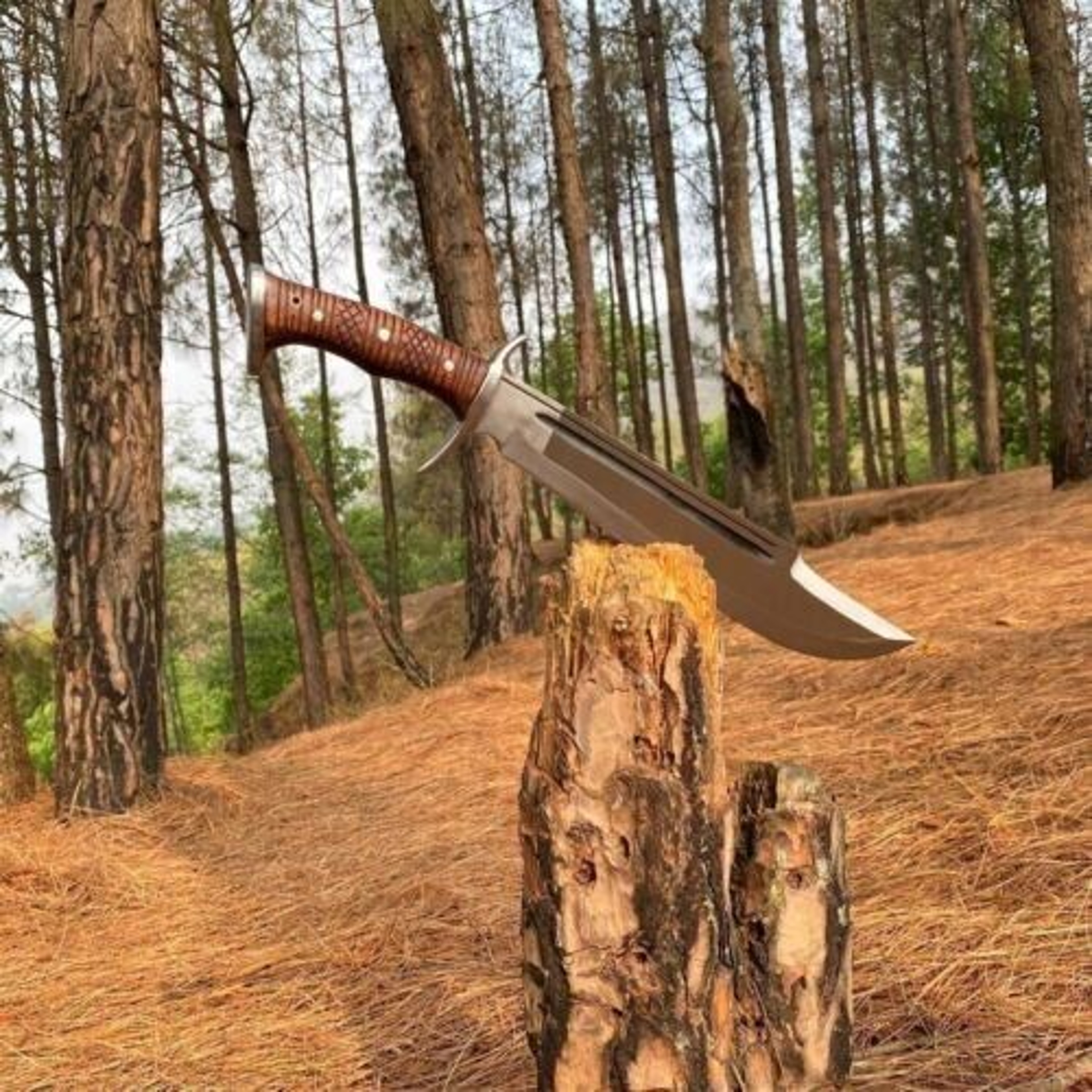 Custom Handmade Carbon Steel Blade Fighting Machete BOWIE Knife | Hunting Knife – view 2