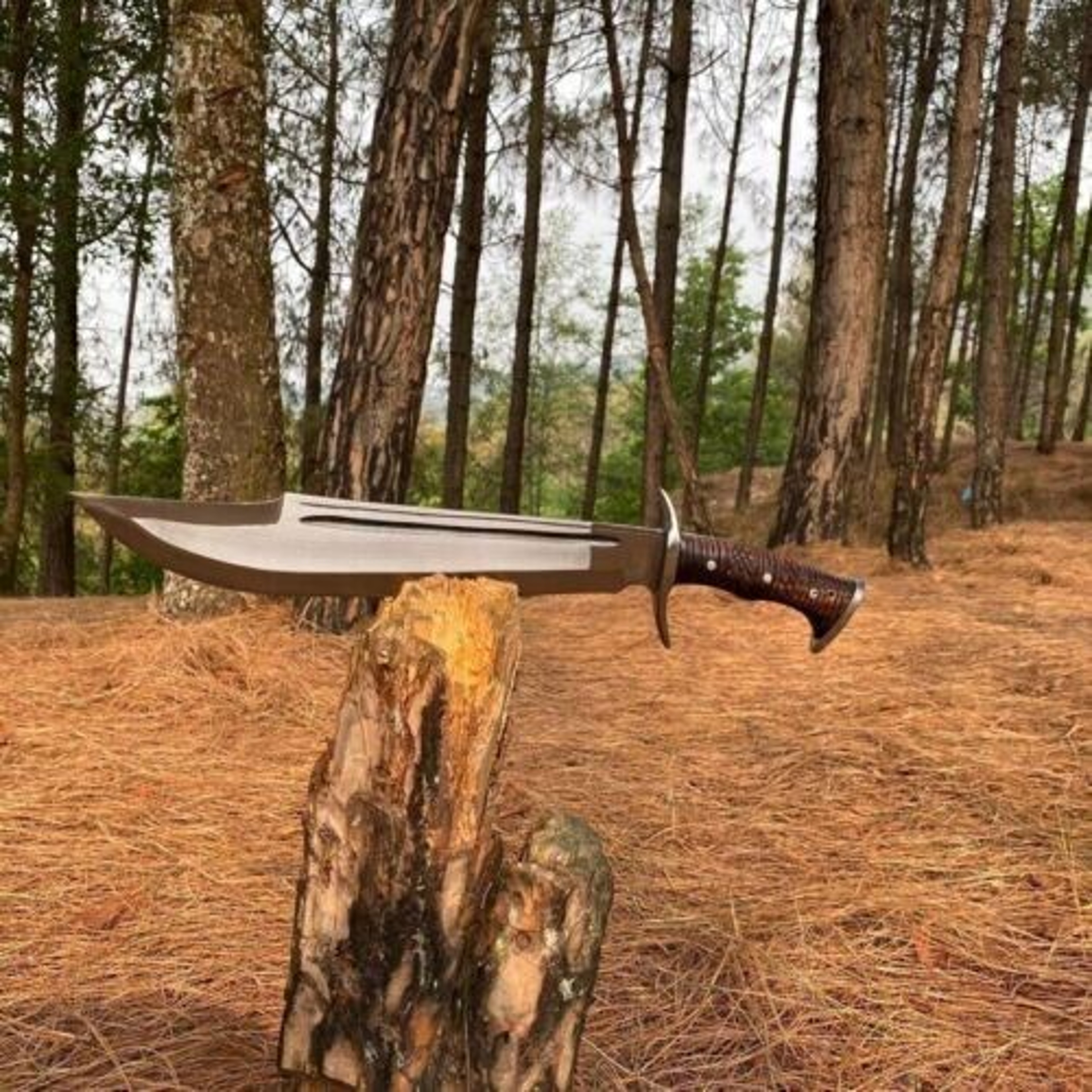 Custom Handmade Carbon Steel Blade Fighting Machete BOWIE Knife | Hunting Knife – view 3