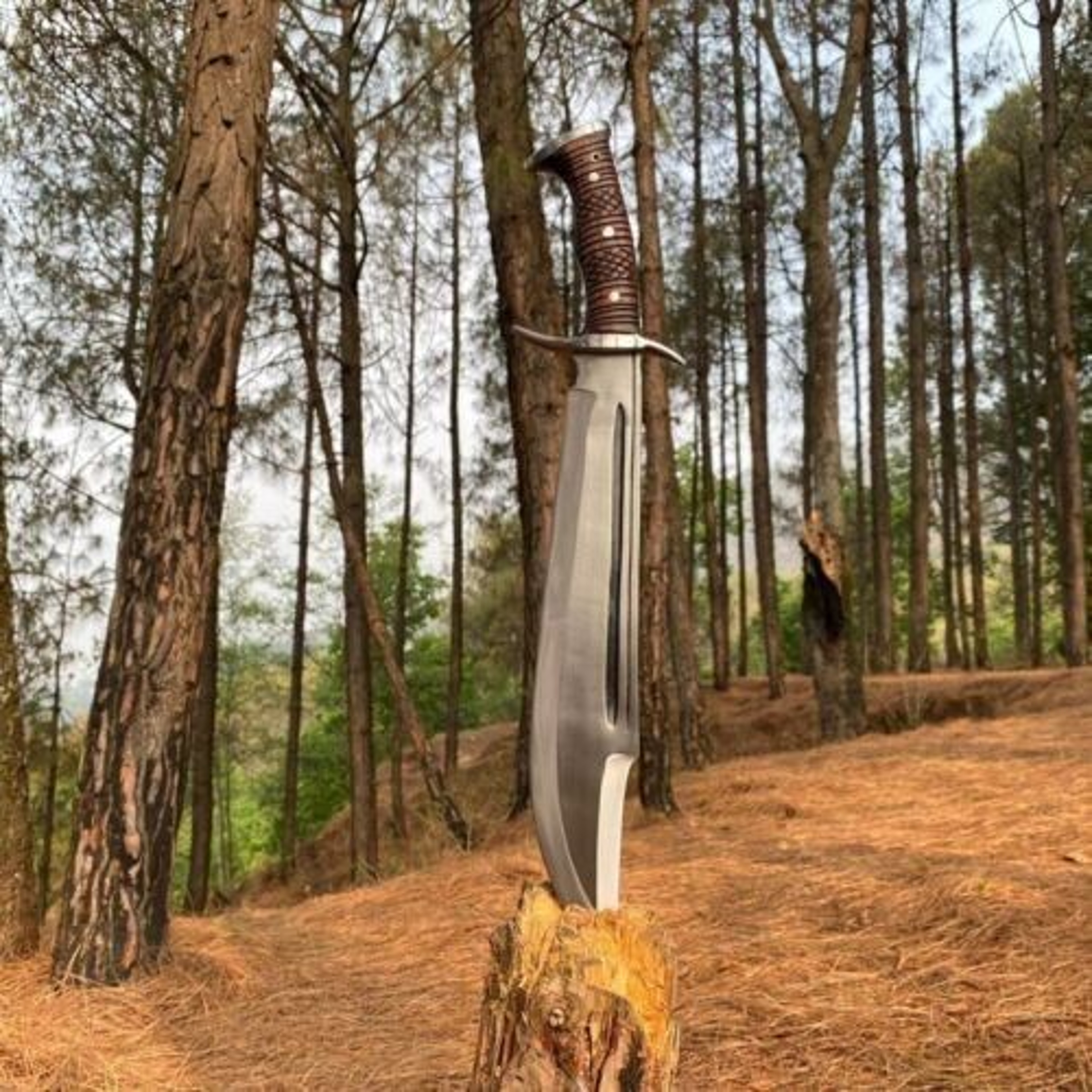 Custom Handmade Carbon Steel Blade Fighting Machete BOWIE Knife | Hunting Knife – view 4