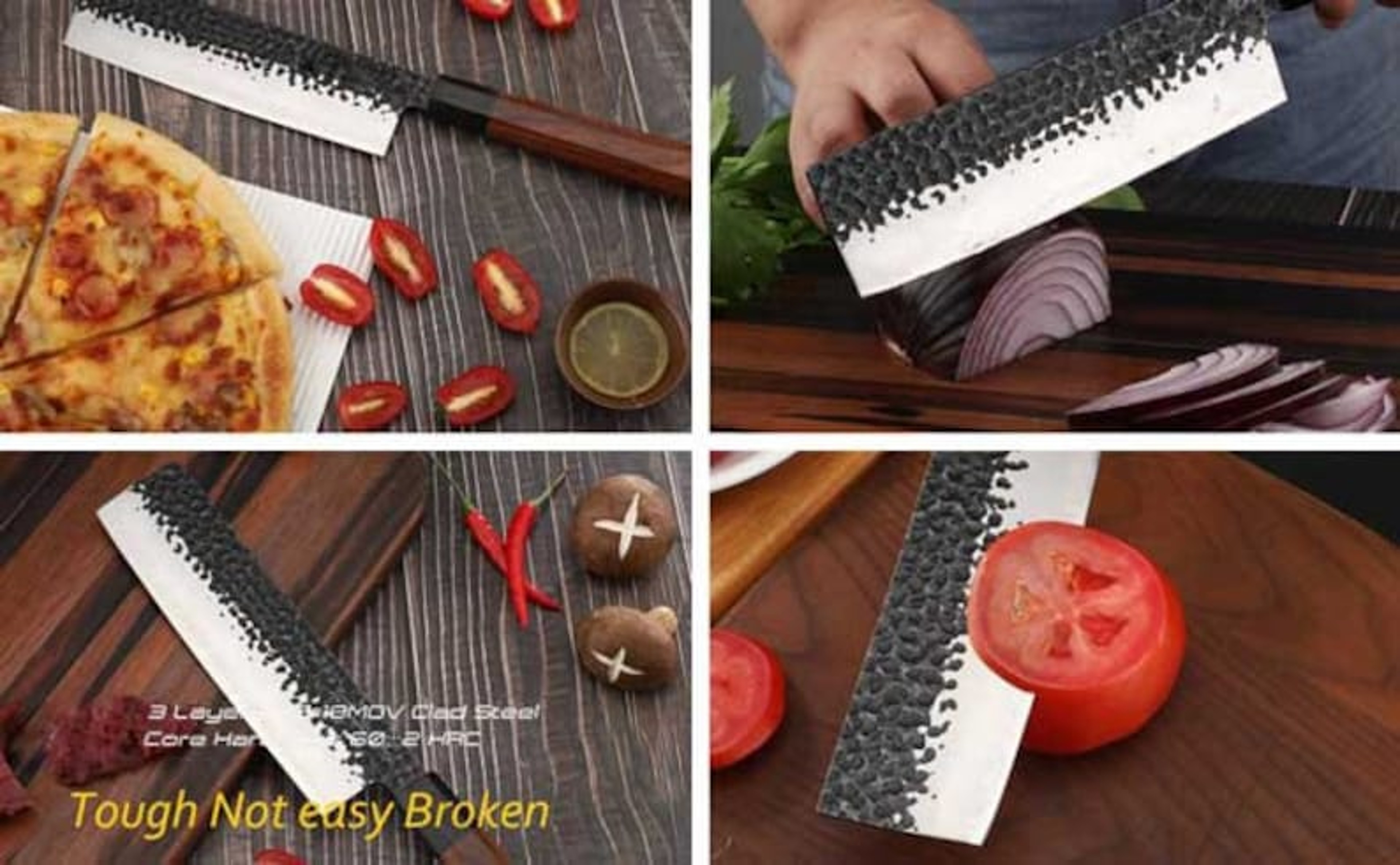 Chef Set 5Pcs Hand Forged Damascus Steel , Damascus Knife Set, Damascus Chef's – view 6