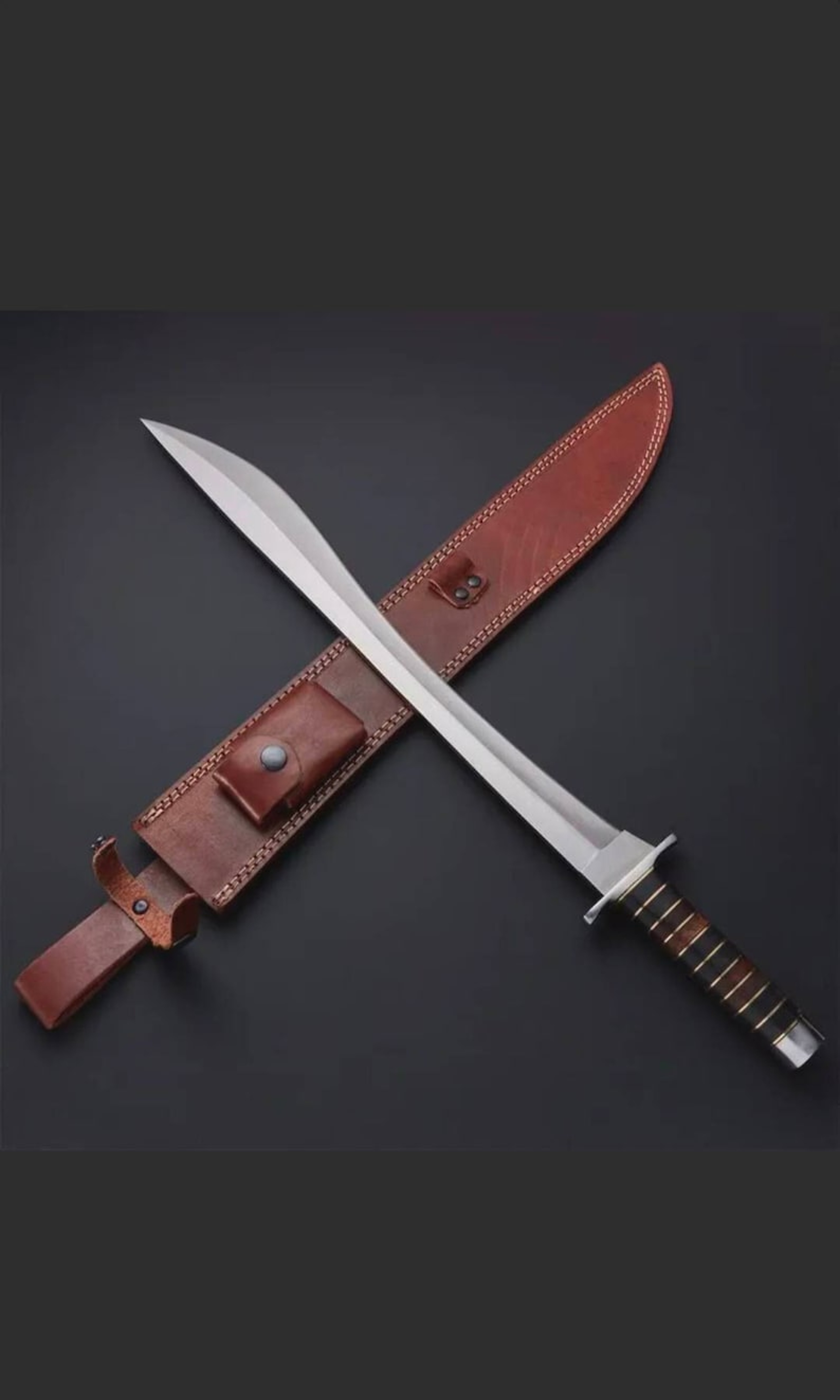 Dager Knife CUSTOM Hand Forged Damascus Steel  Full Tang Skyward Link's – view 1