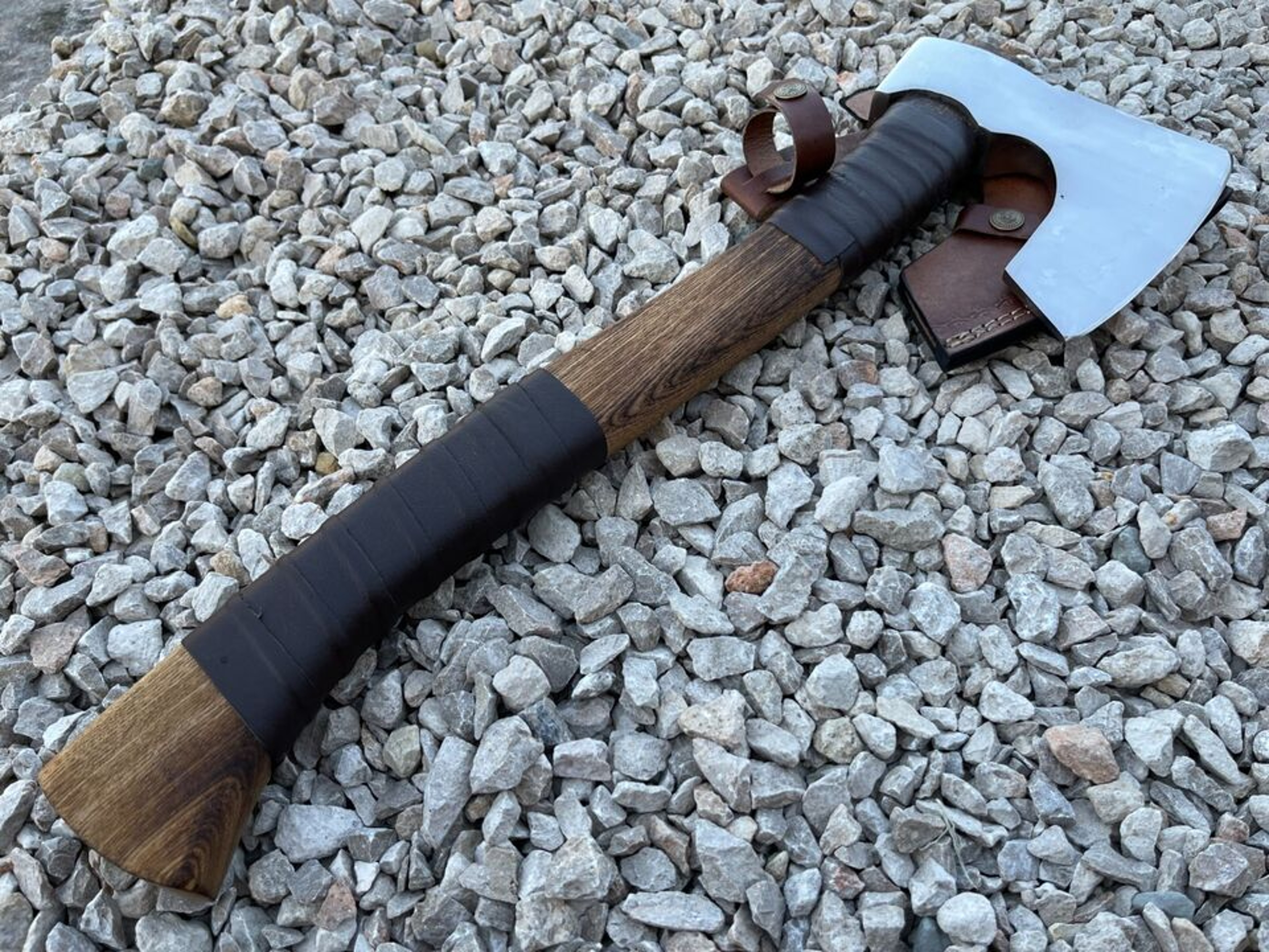 Viking Axe Custom Handmade Carbon Steel Blade Hunting Axe Camping Axe Gift Axe – view 3