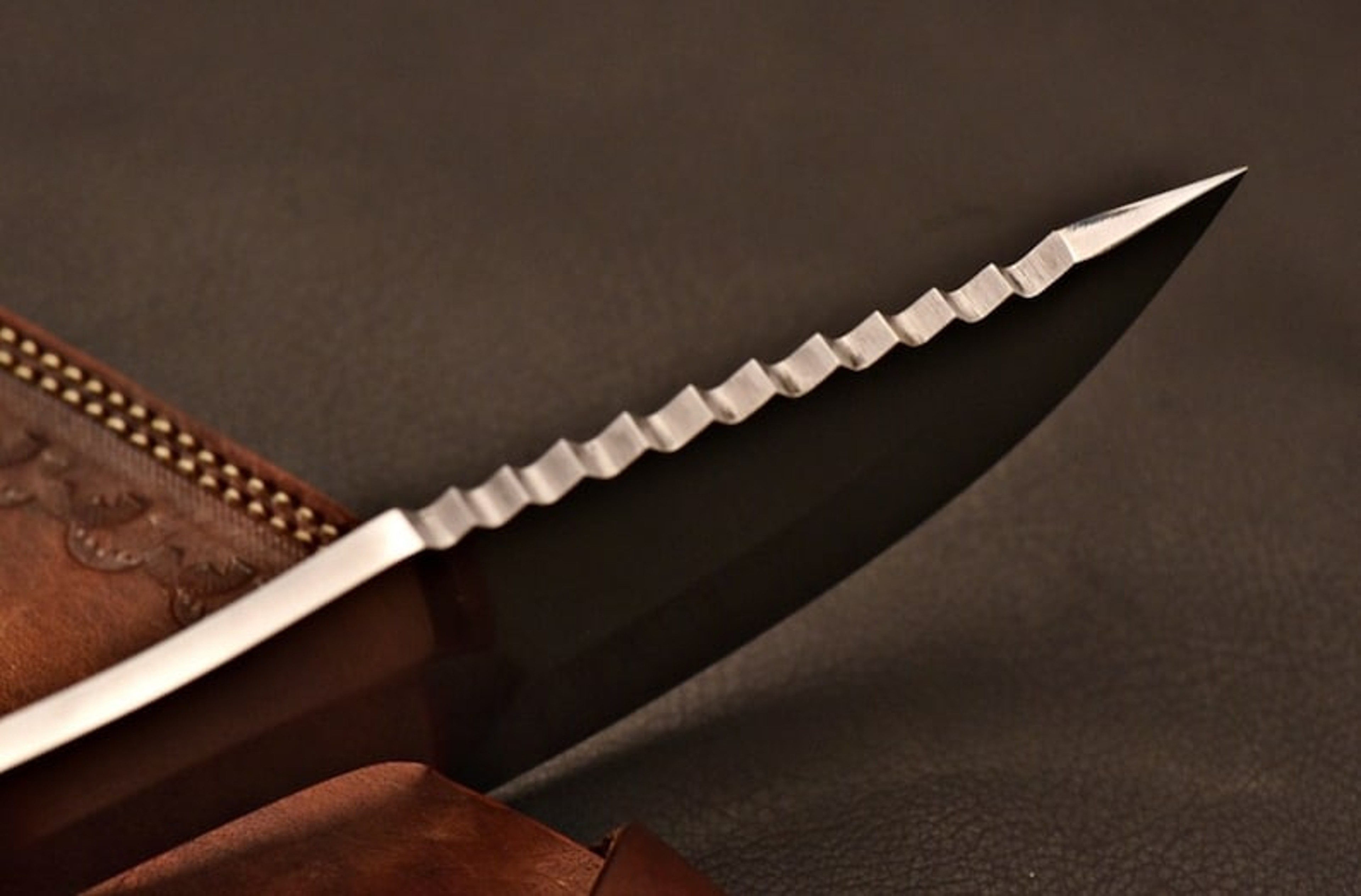 Handmade Tracker Knife 1095 Steel With Leather Sheath gift for mens – view 1