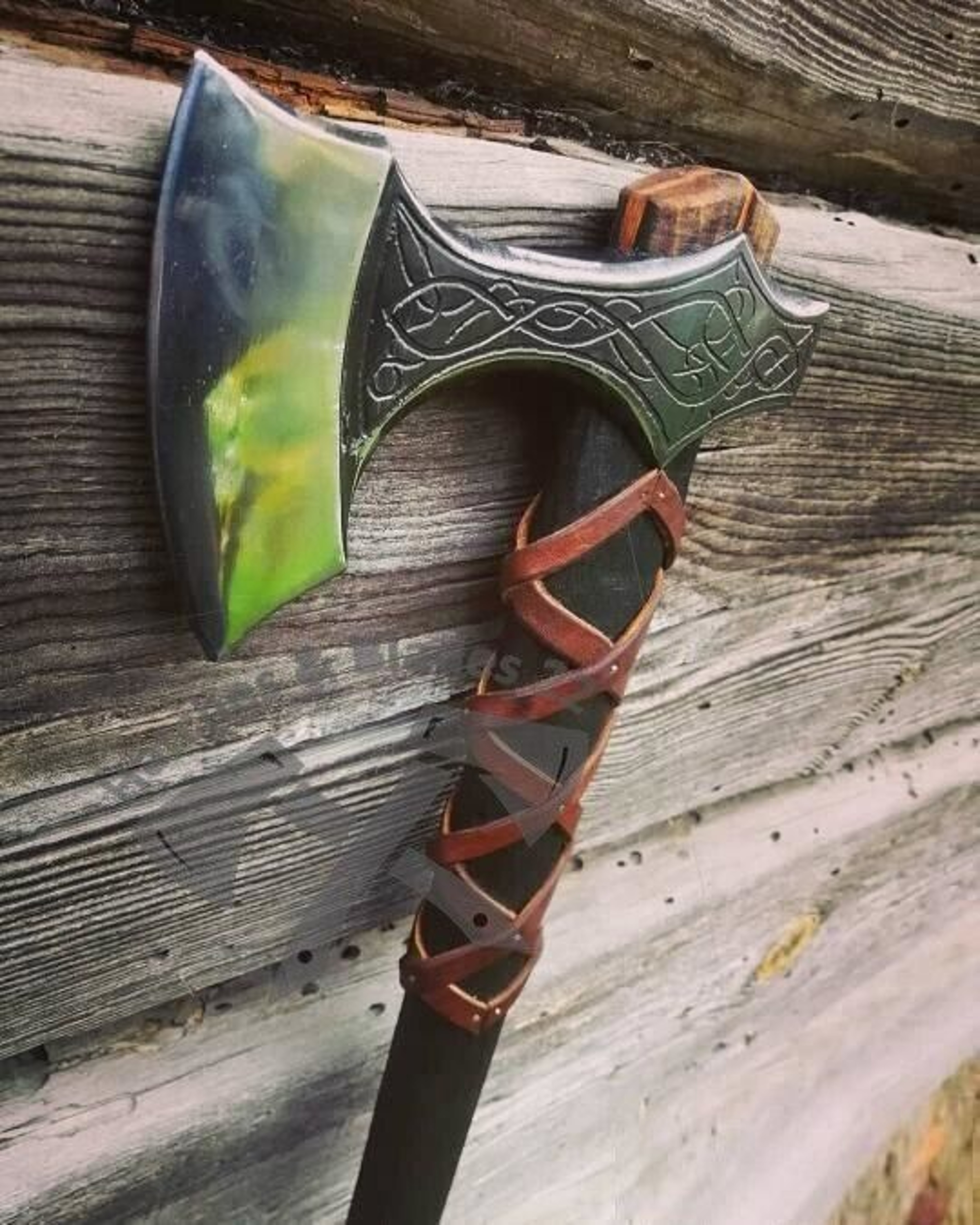 CUSTOM HANDMADE VIKING AXE CARBON STEEL HATCHET AXE BEARDED NORDIC VIKING AXE – view 2