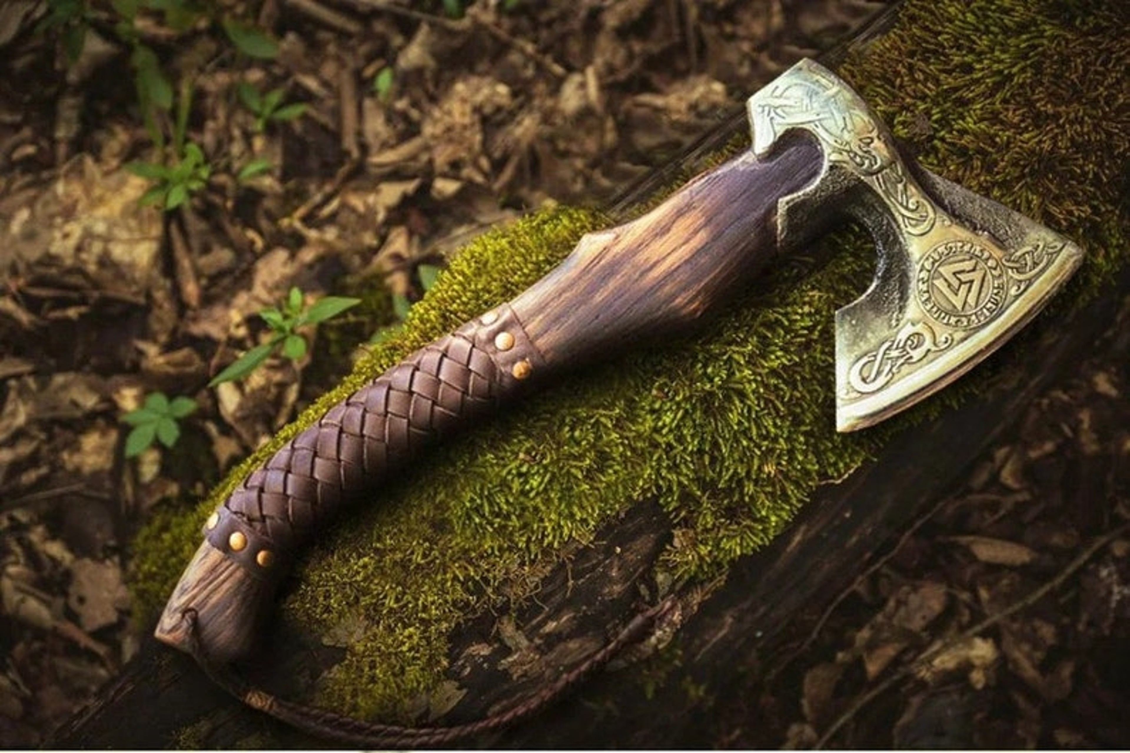 Custom Gift Hand Forged Carbon Steel VIKING AXE with Ash Wood Shaft, Wedding Gift, Axe, Axes Best Birthday&Anniversary G – view 4
