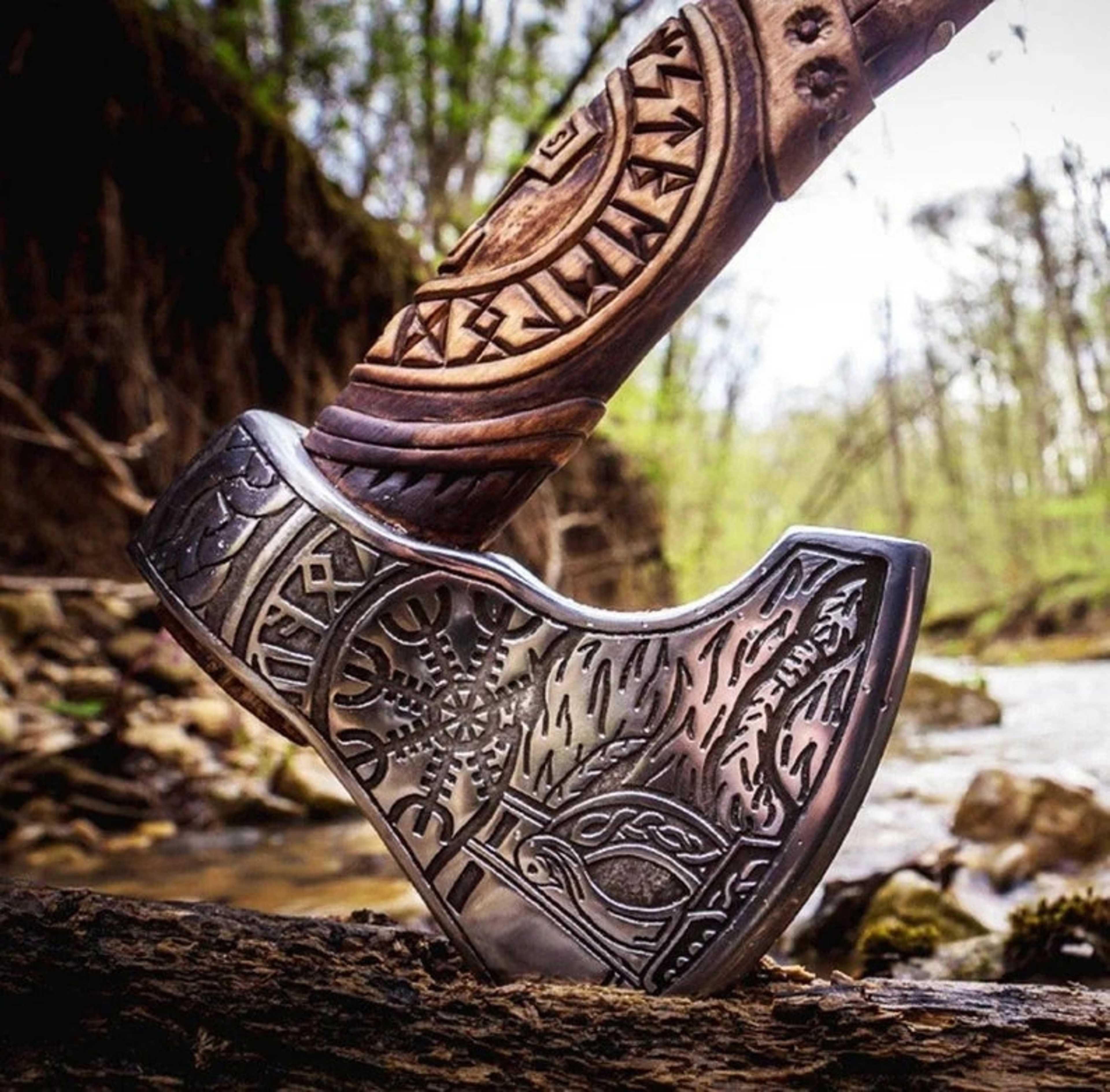 Custom Gift Hand Forged Carbon Steel VIKING AXE with Ash Wood Shaft, Wedding Gift, Axe, Axes Best Birthday&Anniversary G – view 6