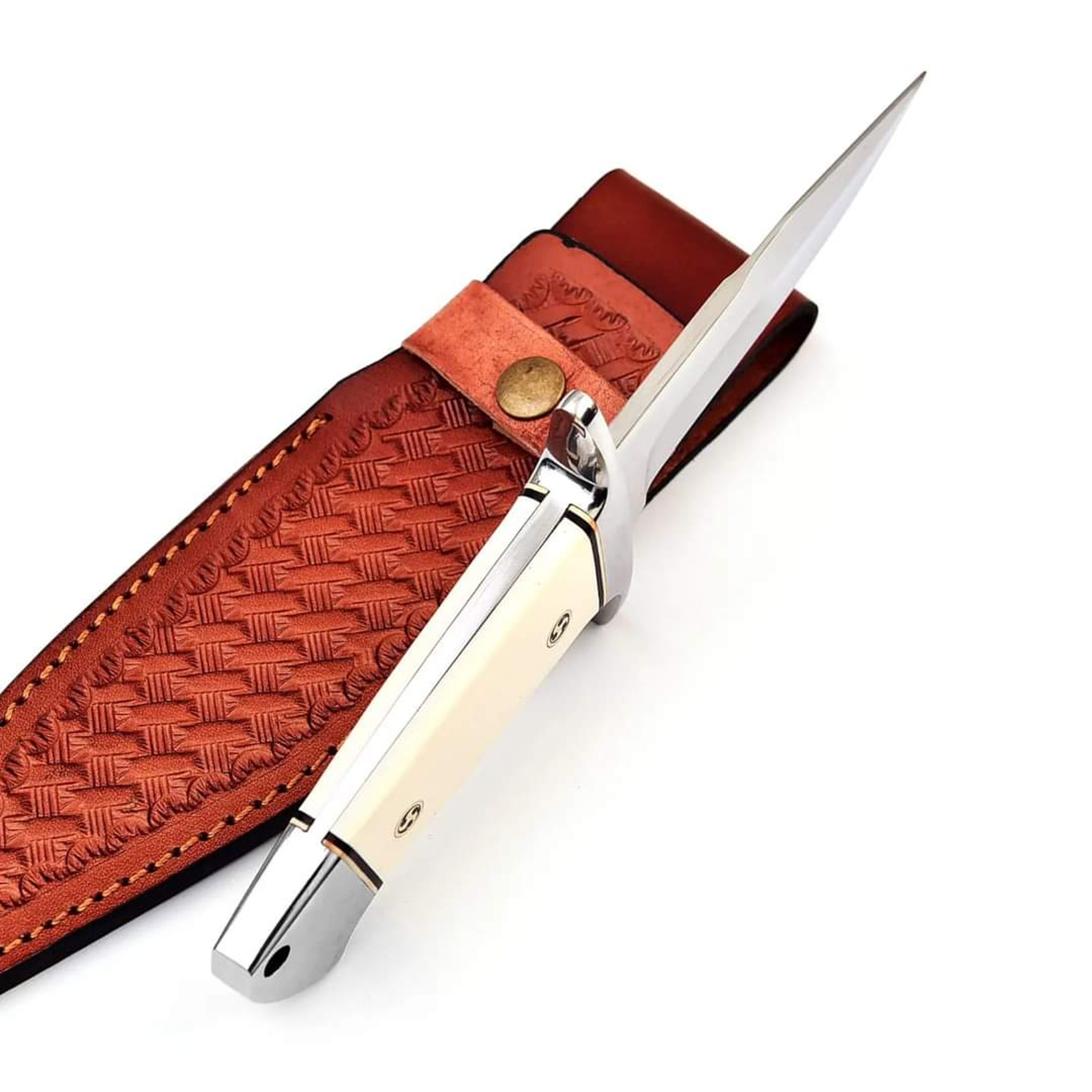 "Stainless-steel-Knife"Hunting-knife-with sheath"fixed-blade-Camping-knife, Bowie-knife, Handmade-Knives, Gifts-For-Men. – view 7