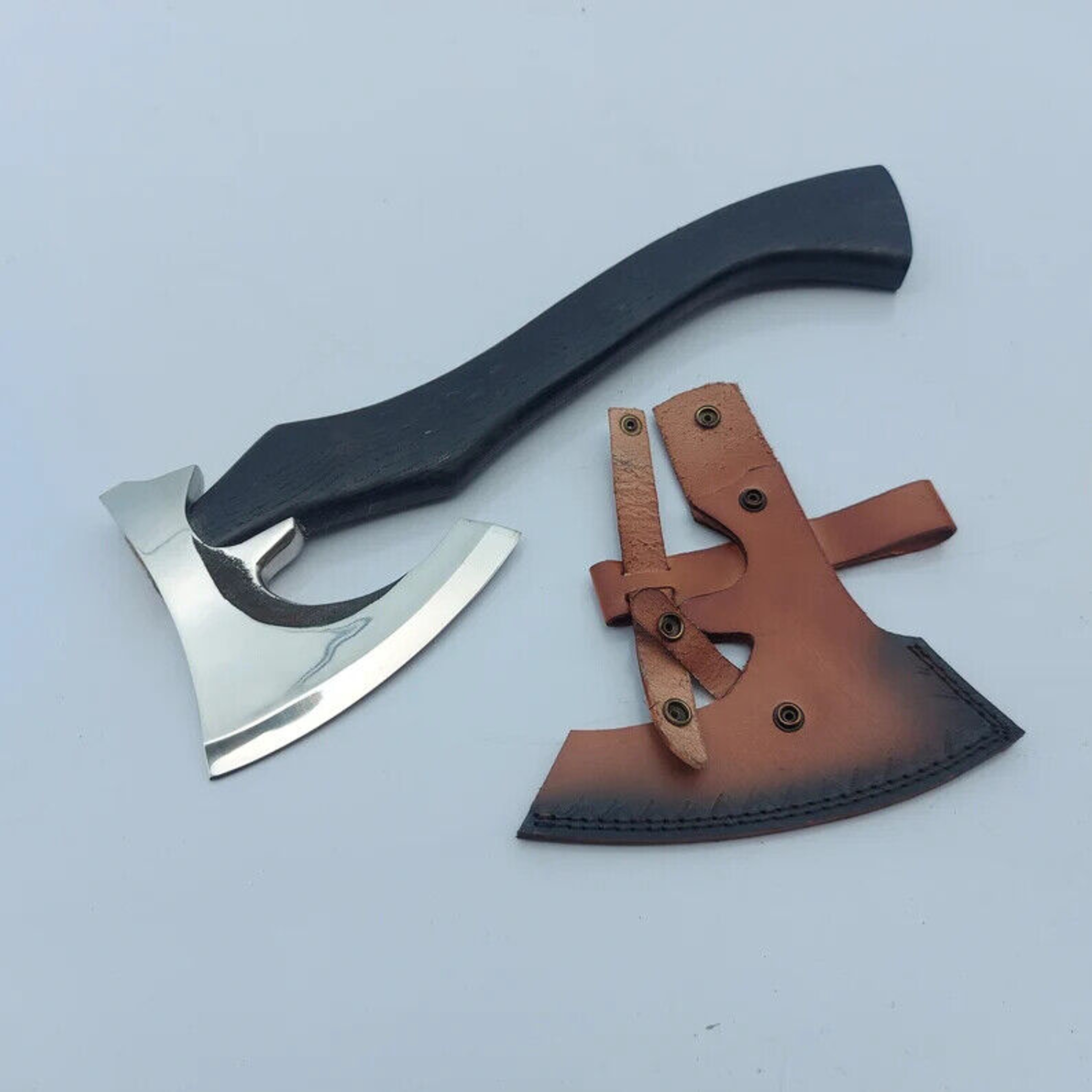 Handmade Carbon Steel Viking Axe | Bearded Blade with Polished Rosewood Handle | Authentic Norse Battle Axe – view 2