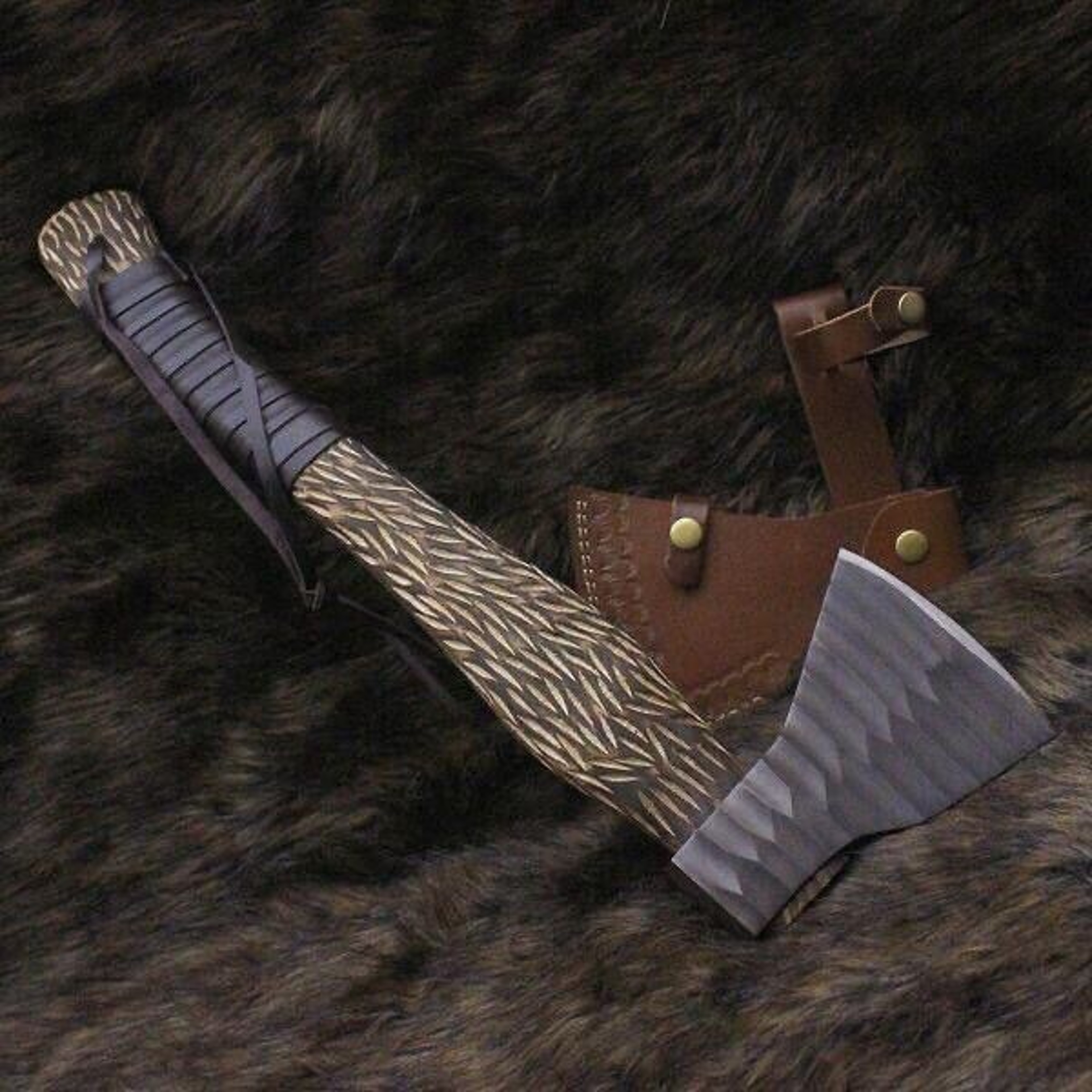 Lot Of 2_Hand Forged steel Head Hatchet Camping Survival Outdoor Hunting Axe – view 3