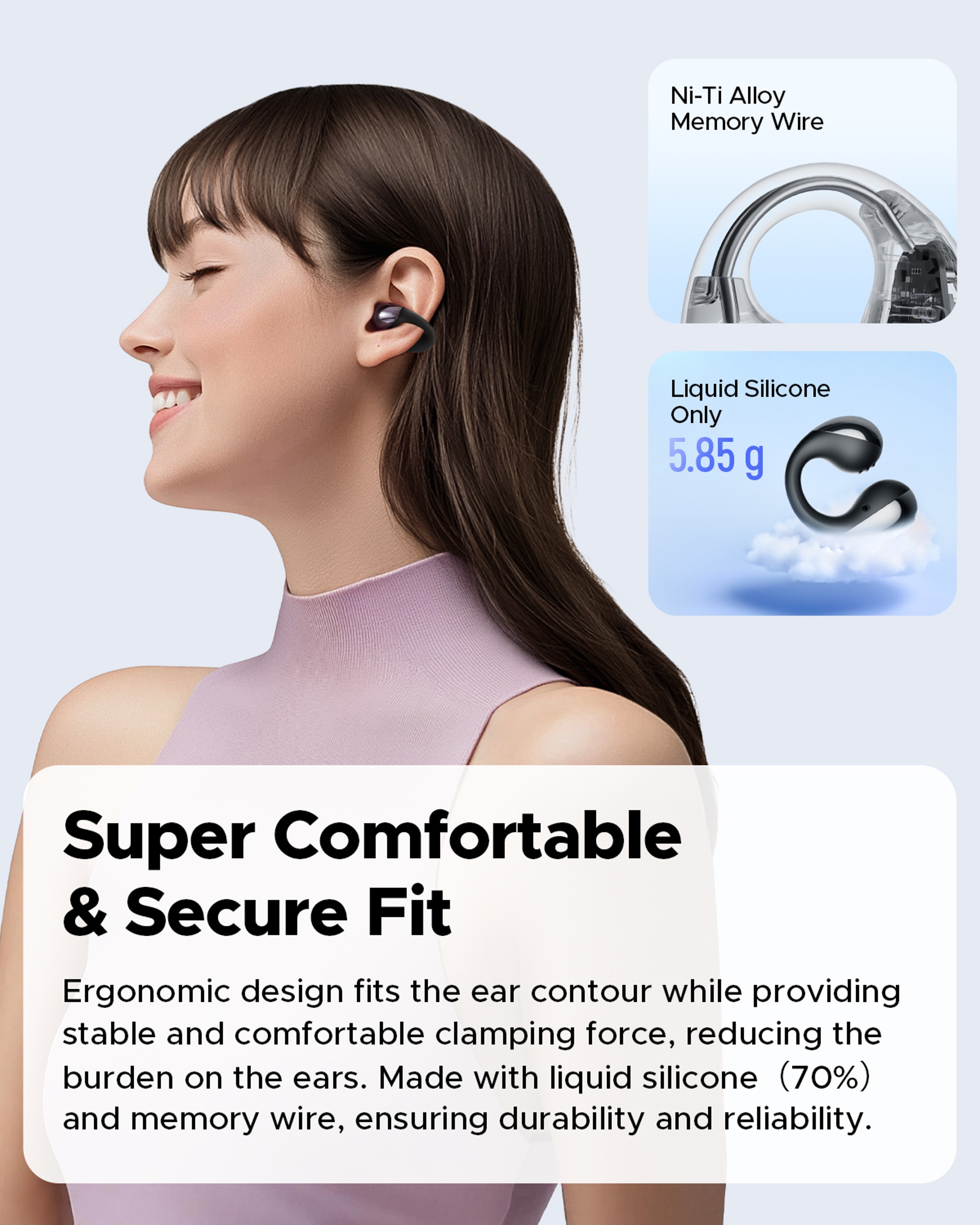 Wireless Open Ear Bluetooth Earbuds Clear Calls  Multipoint Connection 4