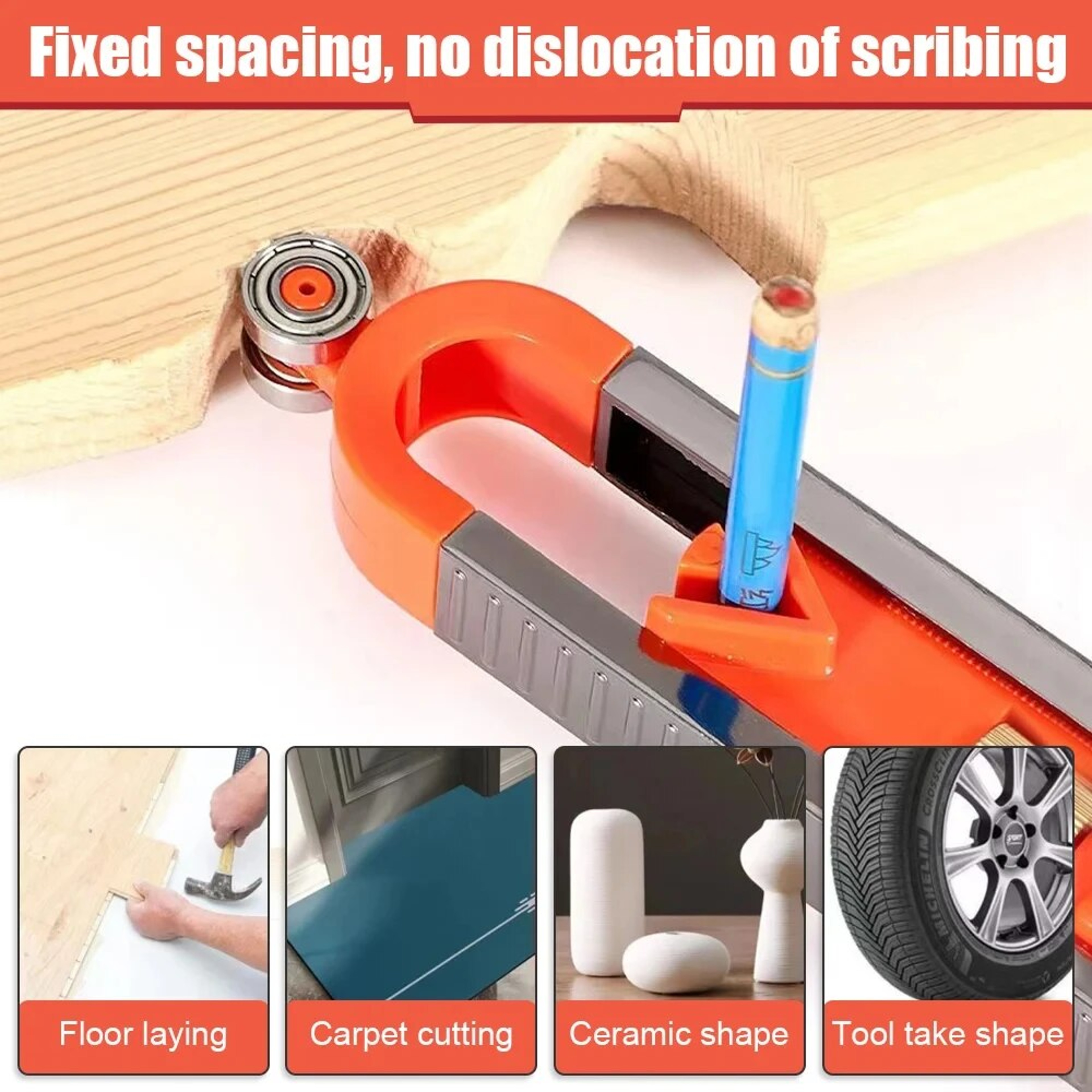 Adjustable Profile Scribing Ruler with Lock Precision Woodworking Contour Gauge Duplicator – view 3