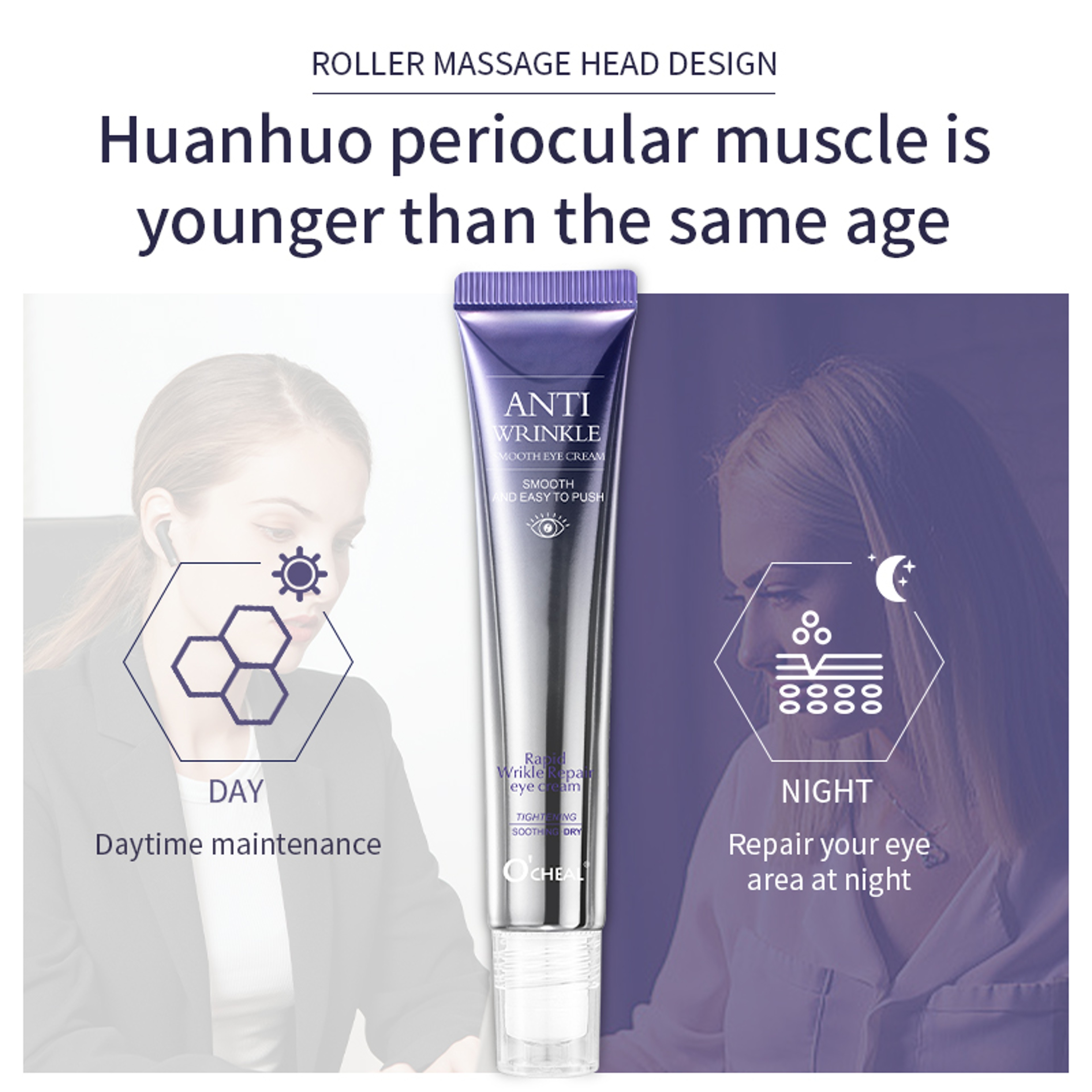 Hydrating Anti Aging Eye Cream Roller for Wrinkles & Dark Circles – view 2
