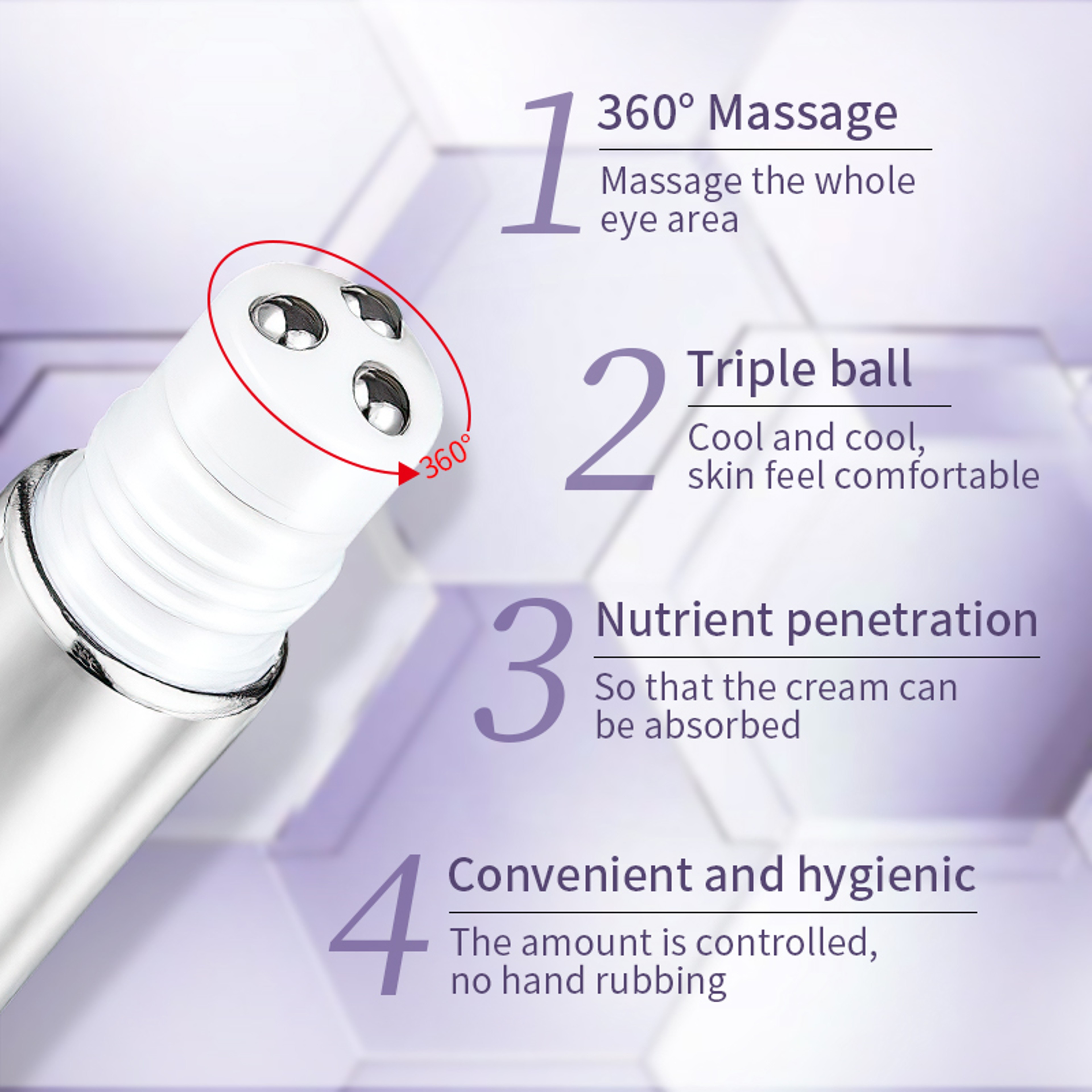 Hydrating Anti Aging Eye Cream Roller for Wrinkles & Dark Circles – view 3