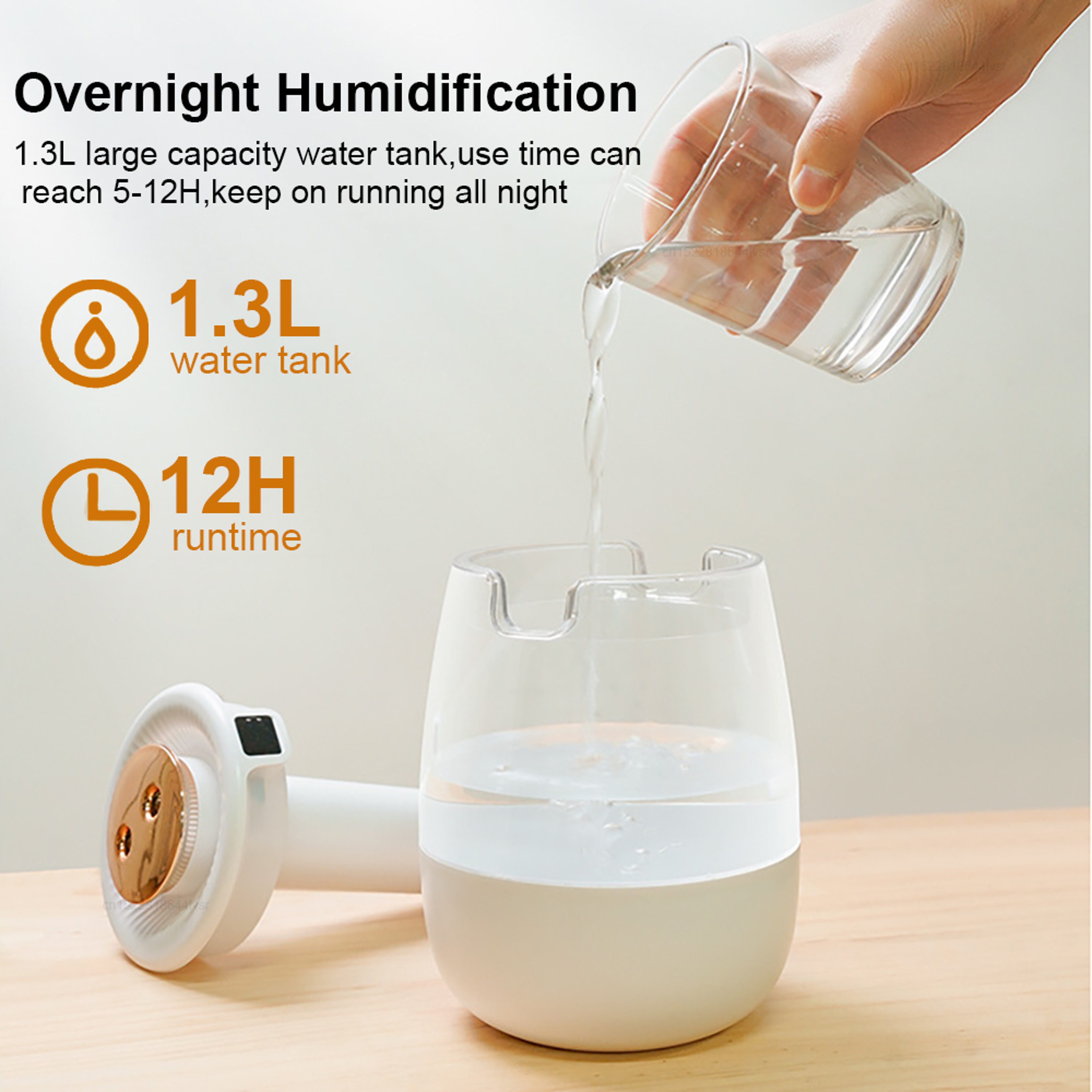 Aroma Humidifier With Dual Spray Ports  Essential Oil Diffuser Water Humidifier With Light For Home