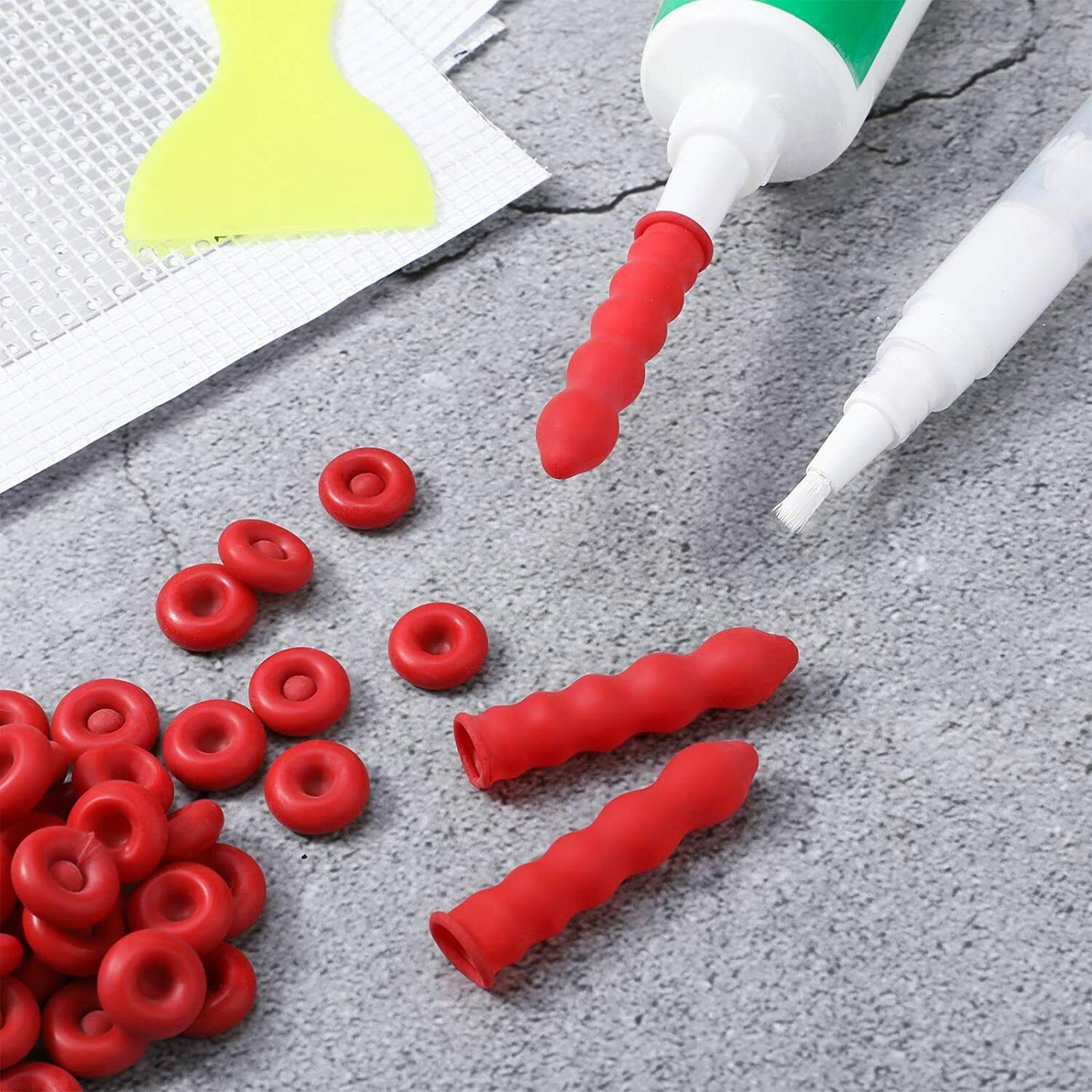 Red Caulk Saving Cap Protective Caulk Gun Tip Sealing Cap for Glass Glue and Barrel Glue – view 2