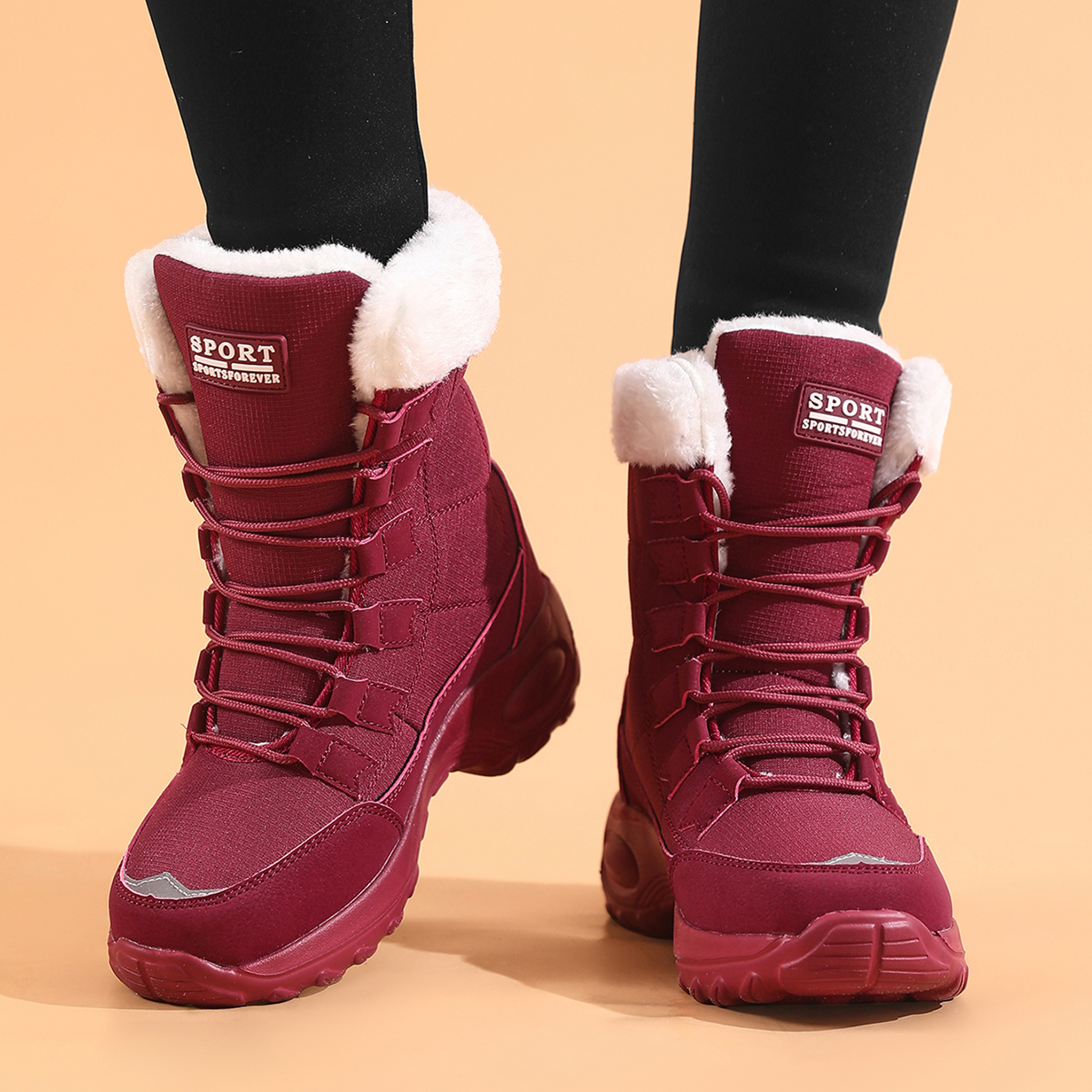Comfortable Snow Boots For Hiking And Outdoors Women Winter Waterproof MidCalf Boots 6