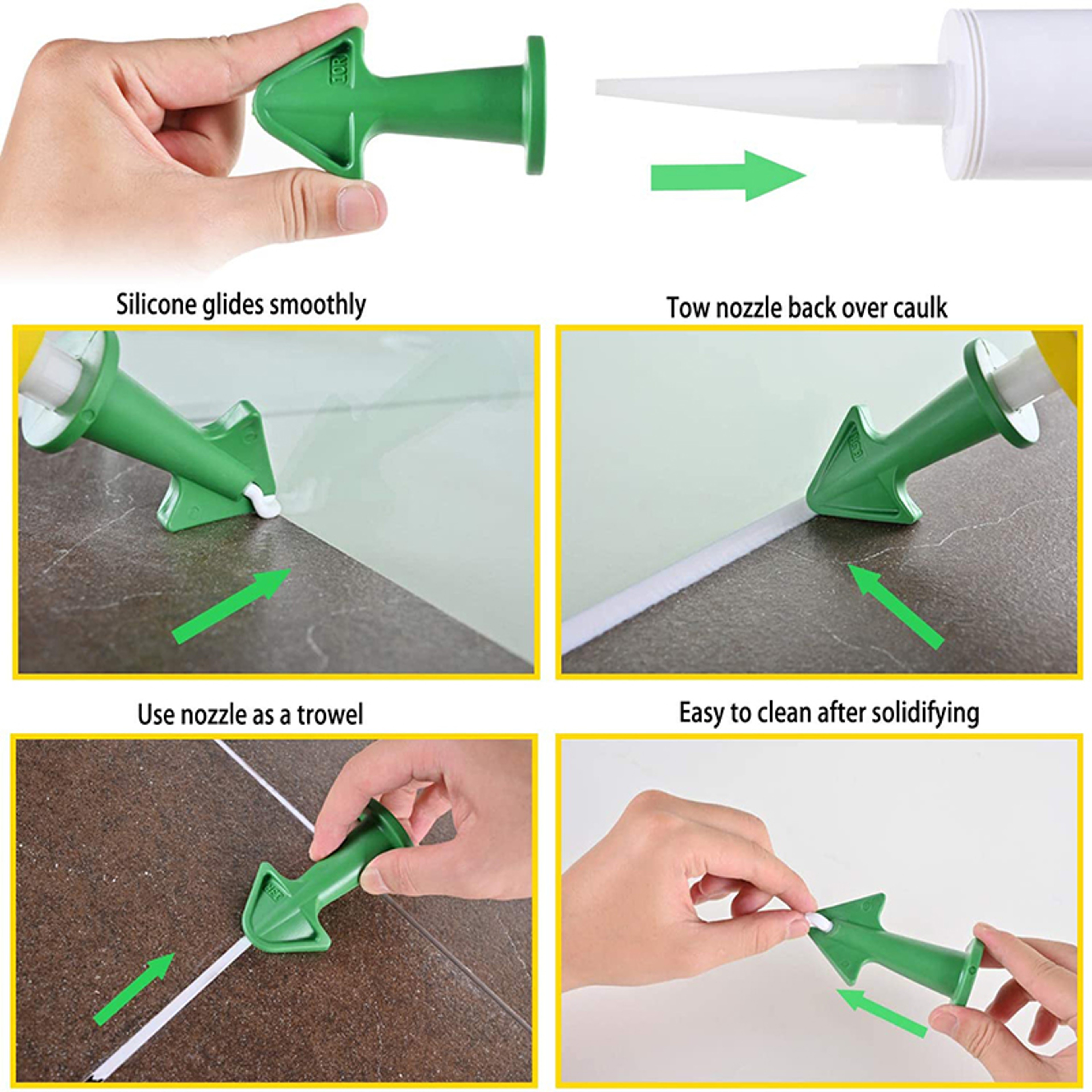Caulking Nozzle Applicator  Silicone Remover Set Plastic Glue Shovel  Tile Finishing Tool For Floor