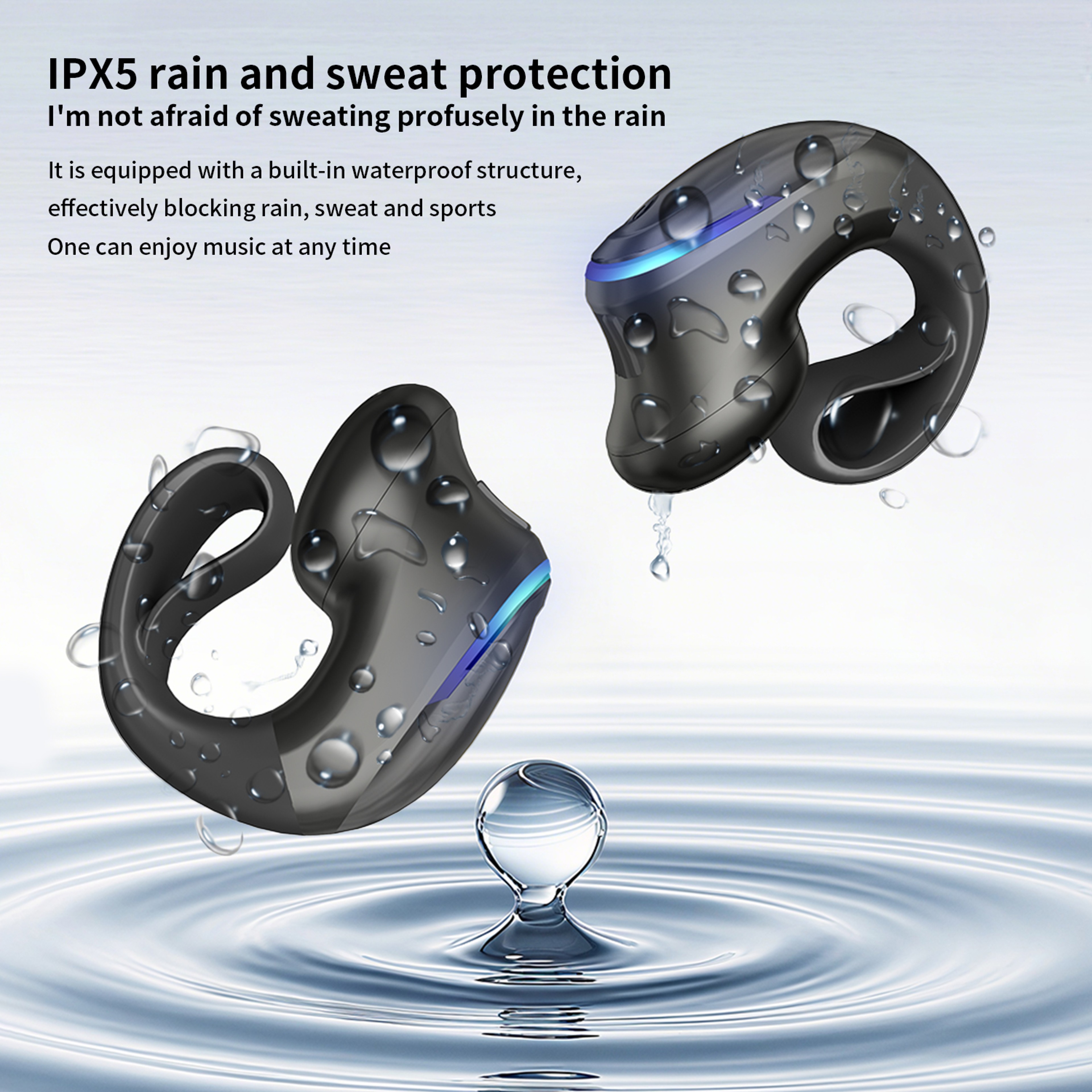 Bone Conduction Wireless Bluetooth Headset Pain Free Long Wear Ultra Long Battery Life Clip On Desi 4