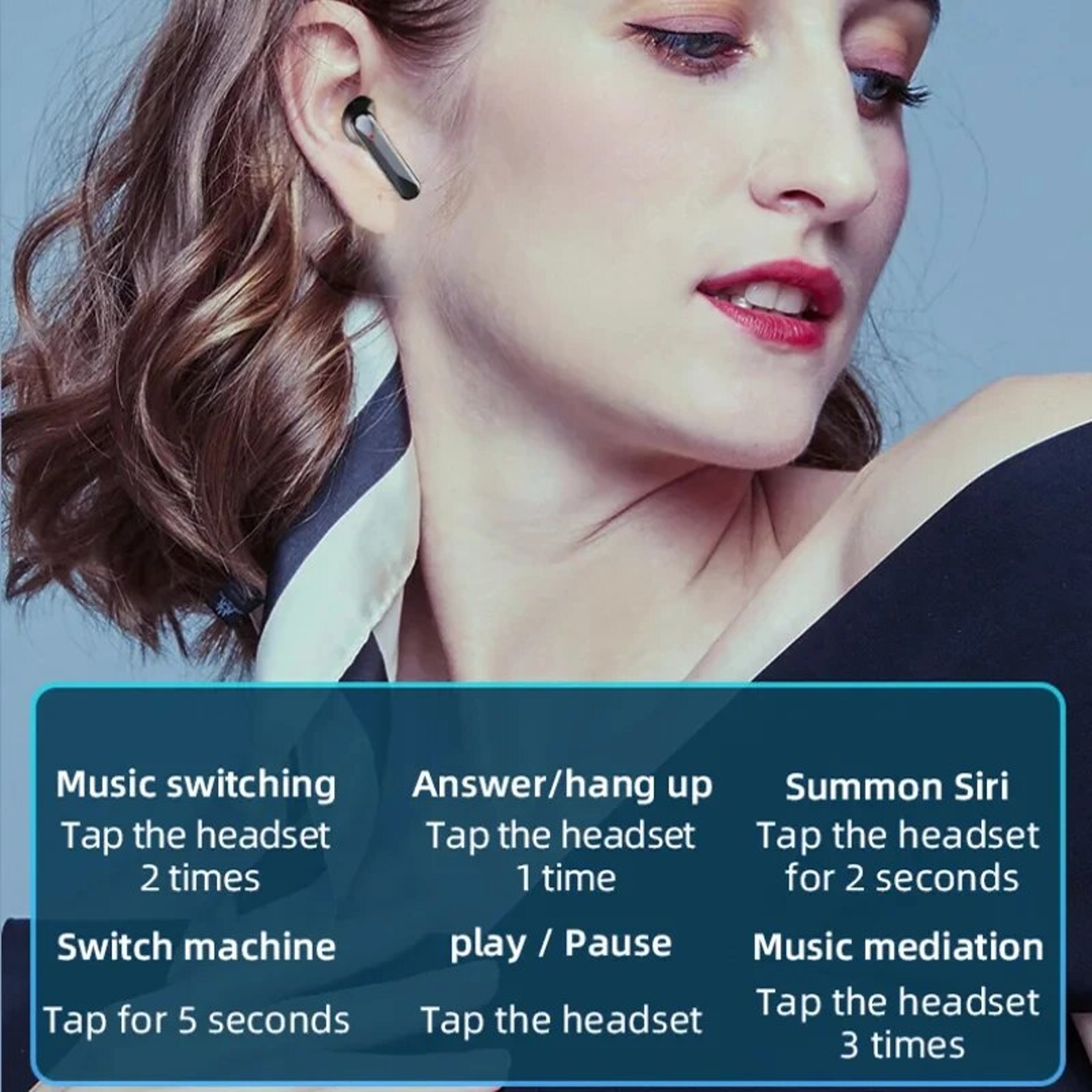 Bluetooth Earbuds With Digital Display  Touch Control Mirror Wireless Stereo Headset For Sports Fit 3