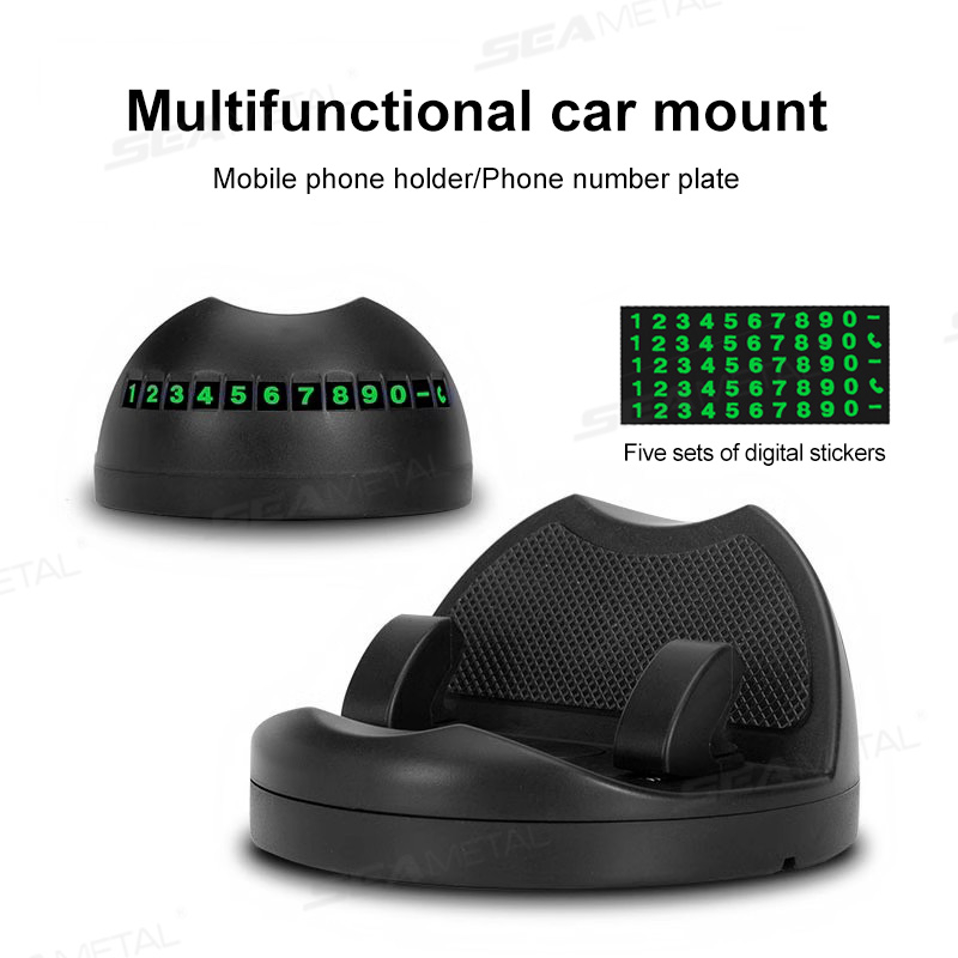 Dashboard Car Phone Mount Holder AntiSlip Rubber One Handed Operation Rotation For Easy Navigation 3