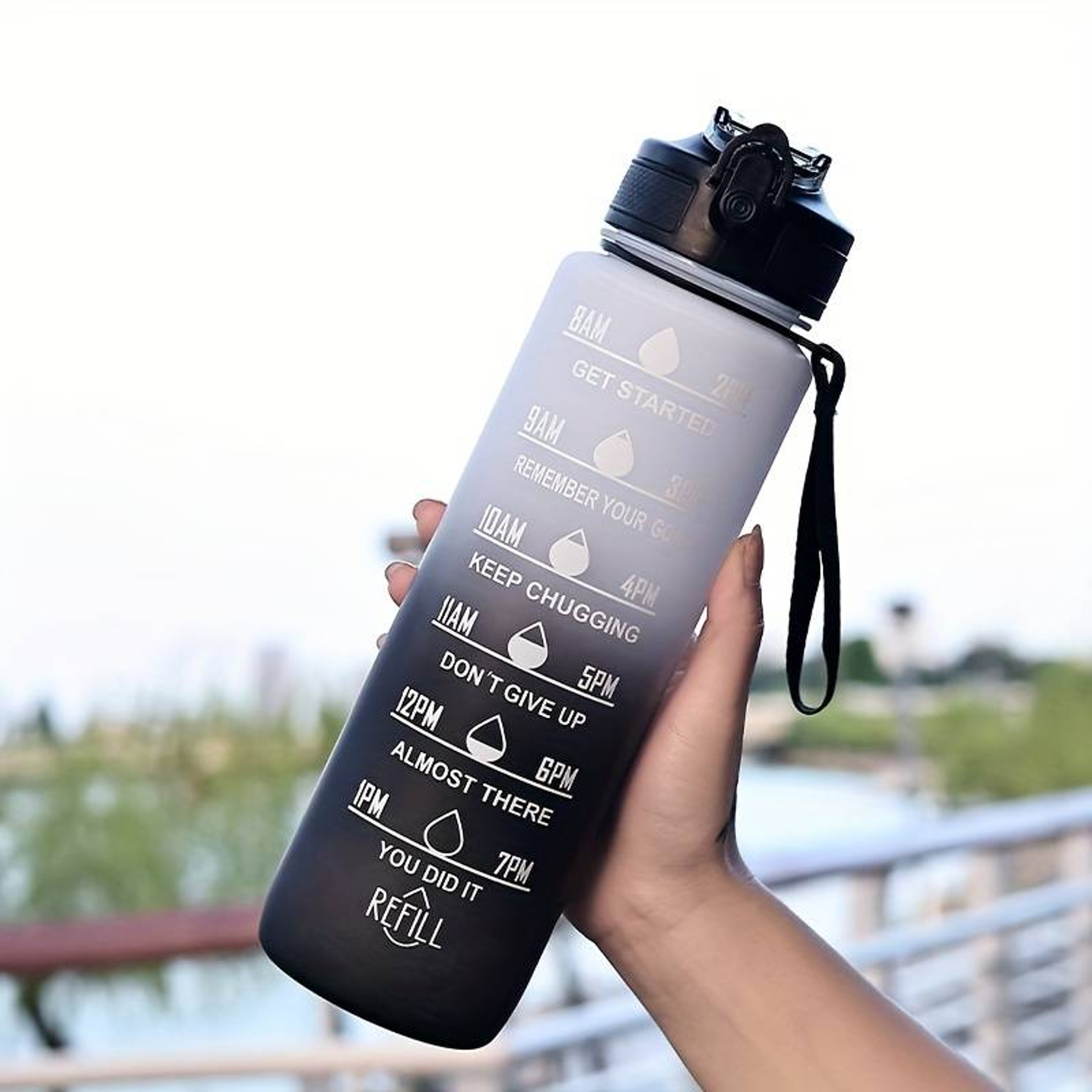 Large Capacity Gradient Outdoor Sports Cup With Bouncing Suction Nozzle 0