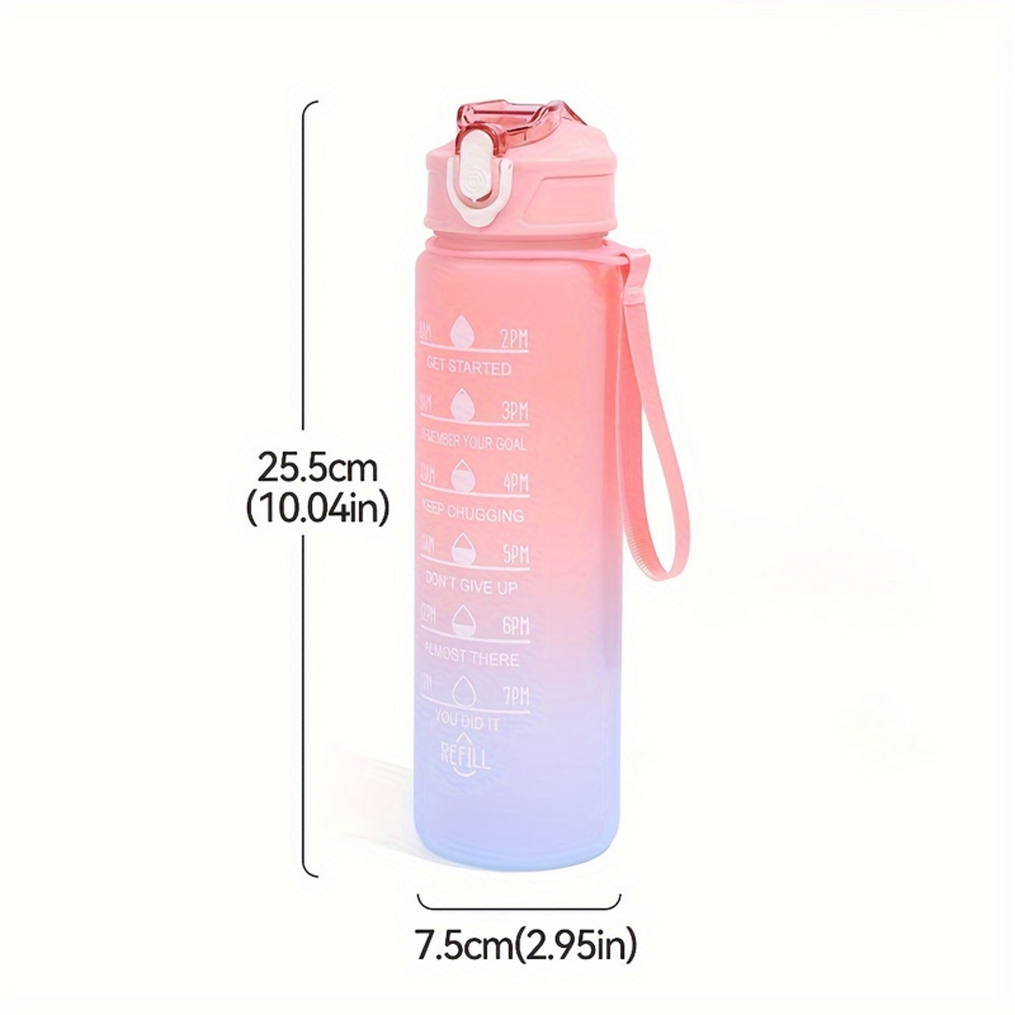 Rainbow Color Sports Water Bottle with Straw Durable Heat Resistant Plastic Cup – view 2