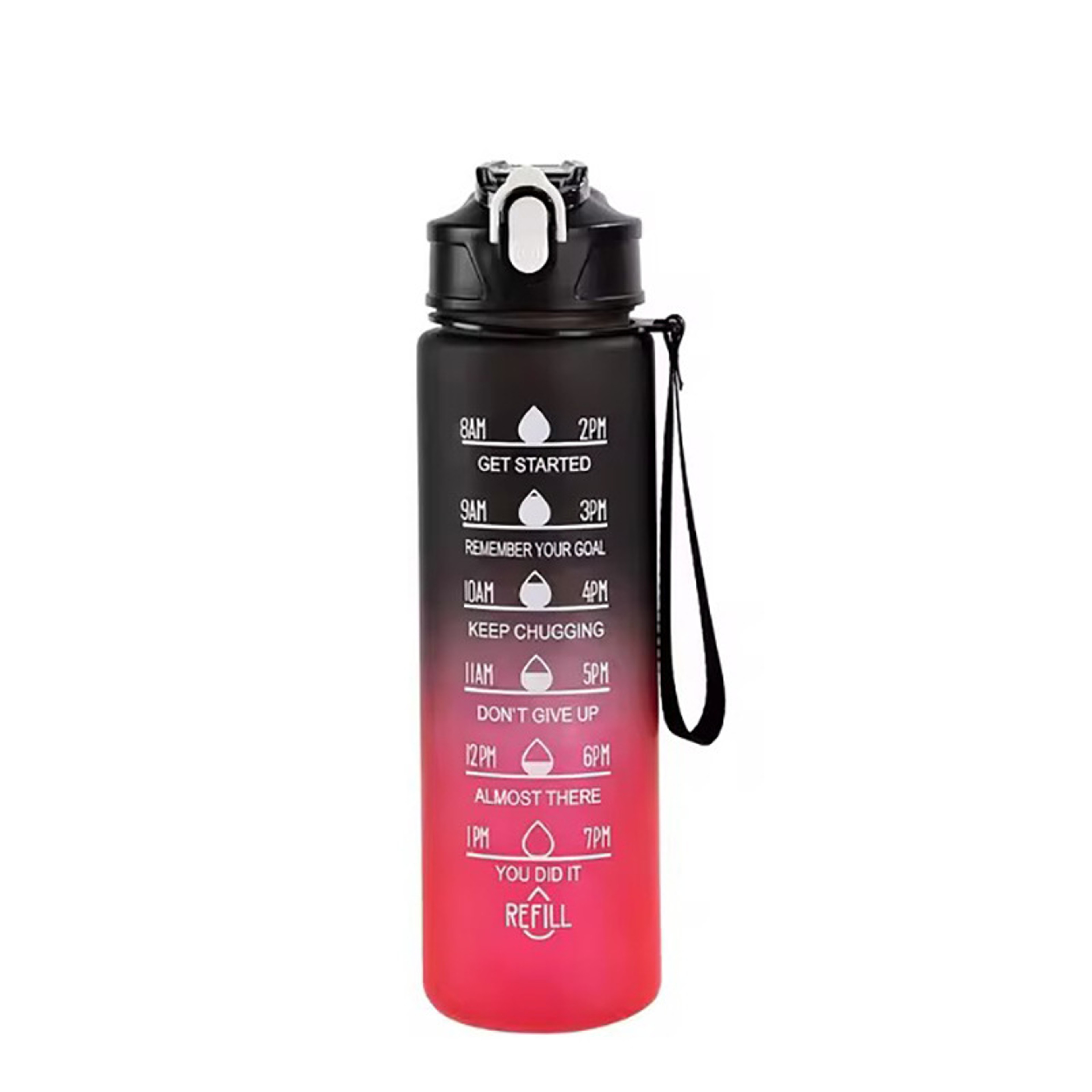 Rainbow Color Sports Water Bottle with Straw Durable Heat Resistant Plastic Cup – view 7