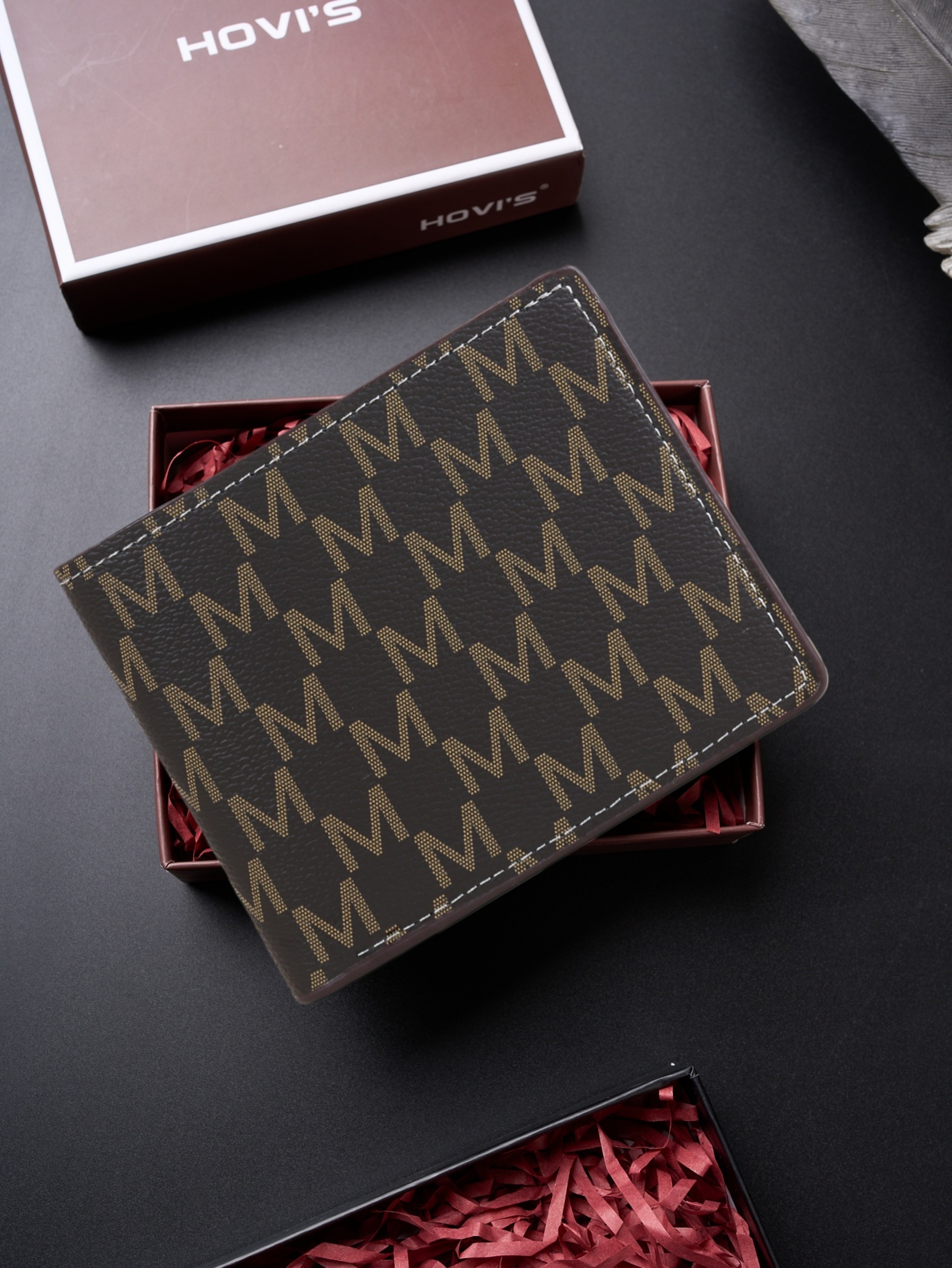 Premium Mens Vintage Clutch Wallet Gift Set Multi Function Front Pocket Wallet 6