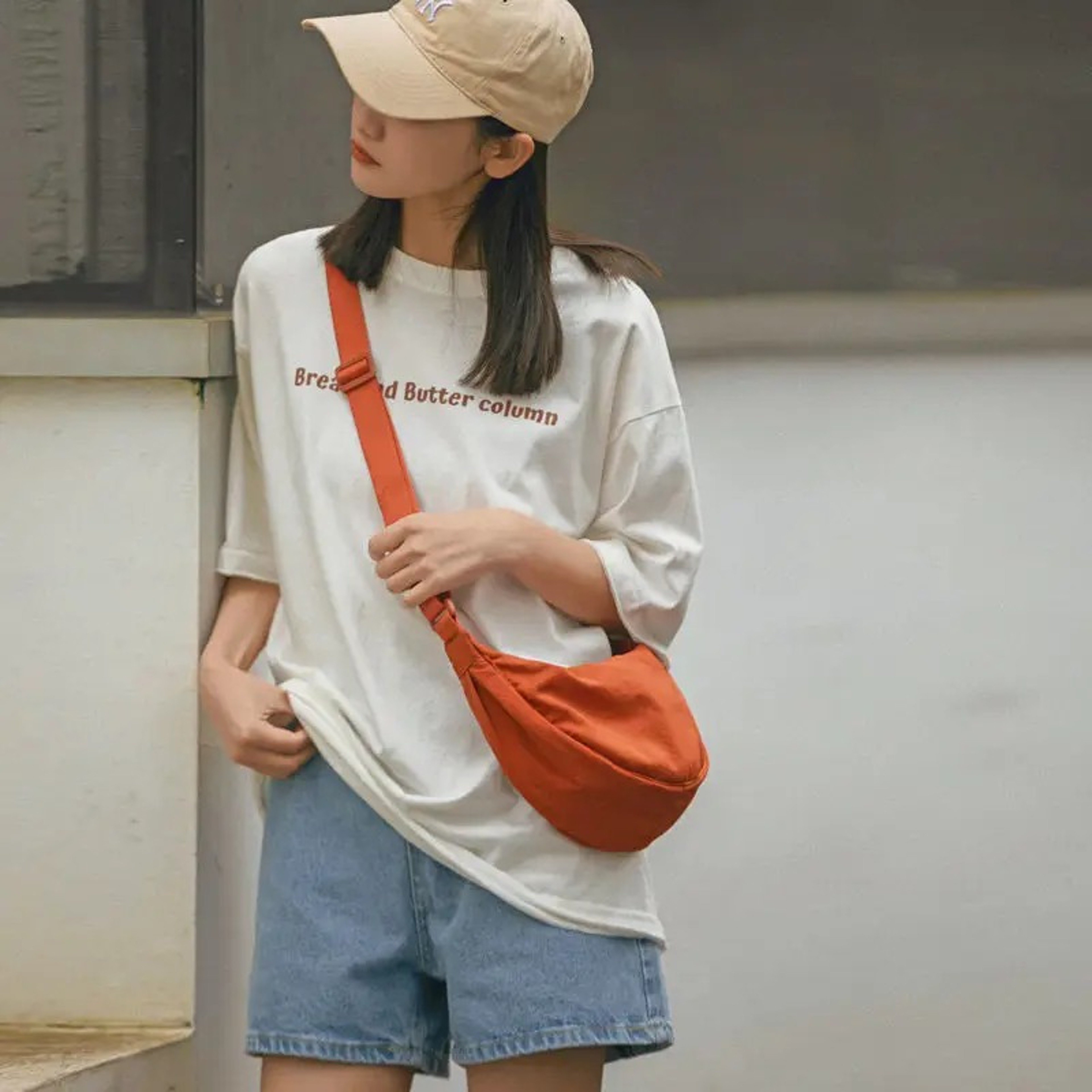 Large Capacity Solid Color Chest Bag For Women Stylish Half Moon Crossbody Travel Shoulder Bag 1