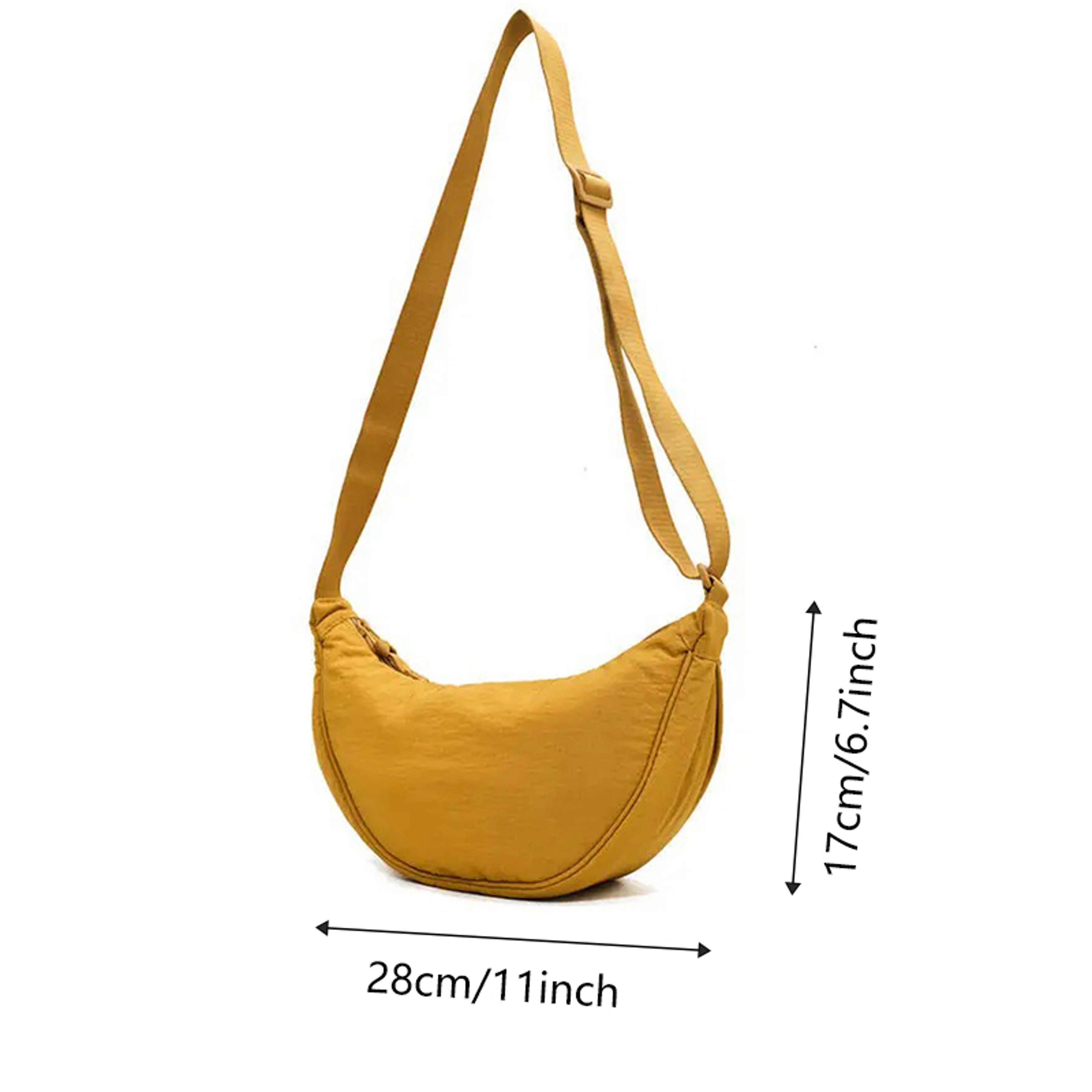 Large Capacity Solid Color Chest Bag For Women Stylish Half Moon Crossbody Travel Shoulder Bag 4