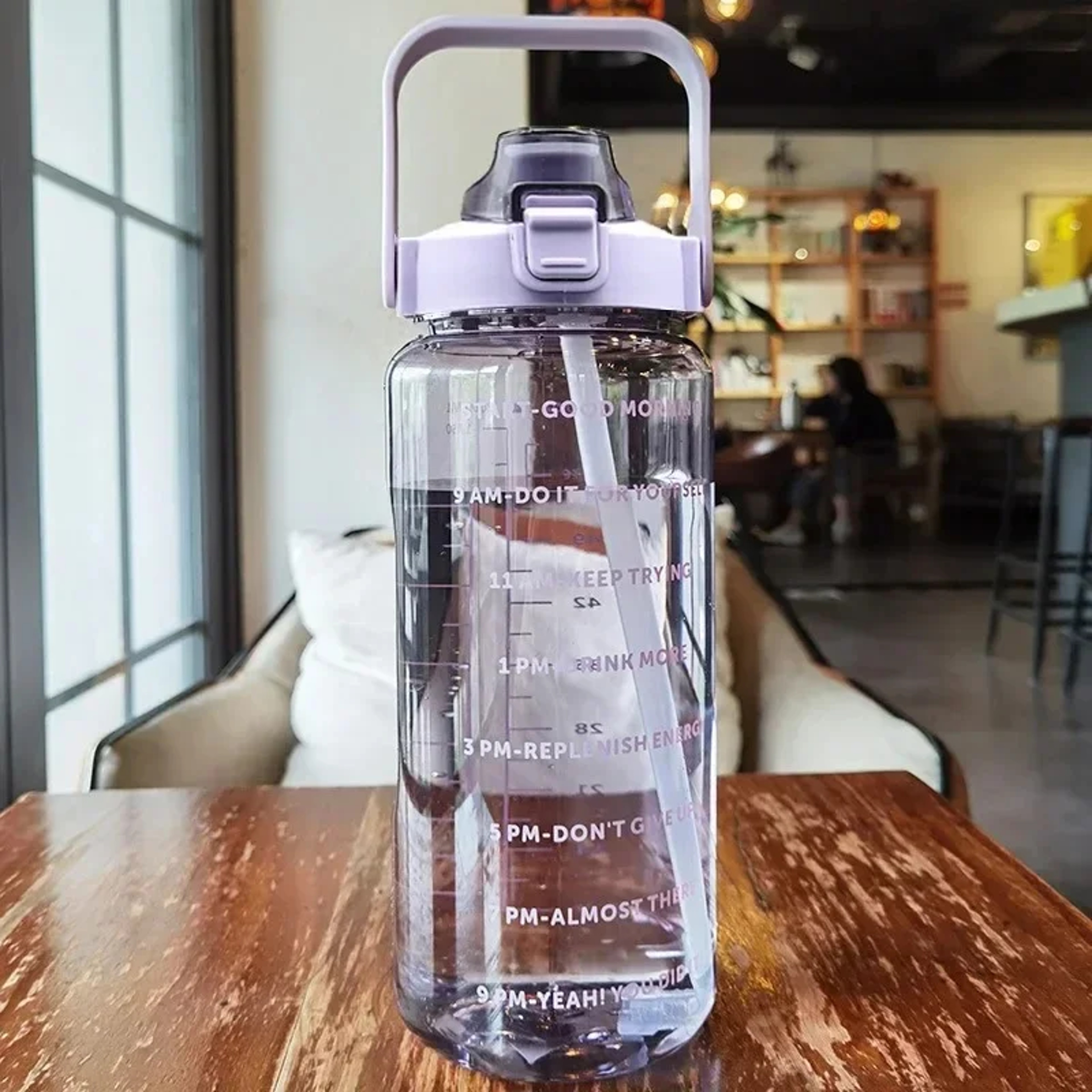 Portable Water Bottle With Straw And Time Marker Ideal For Outdoor Fitness And Sports Large Capacit 6