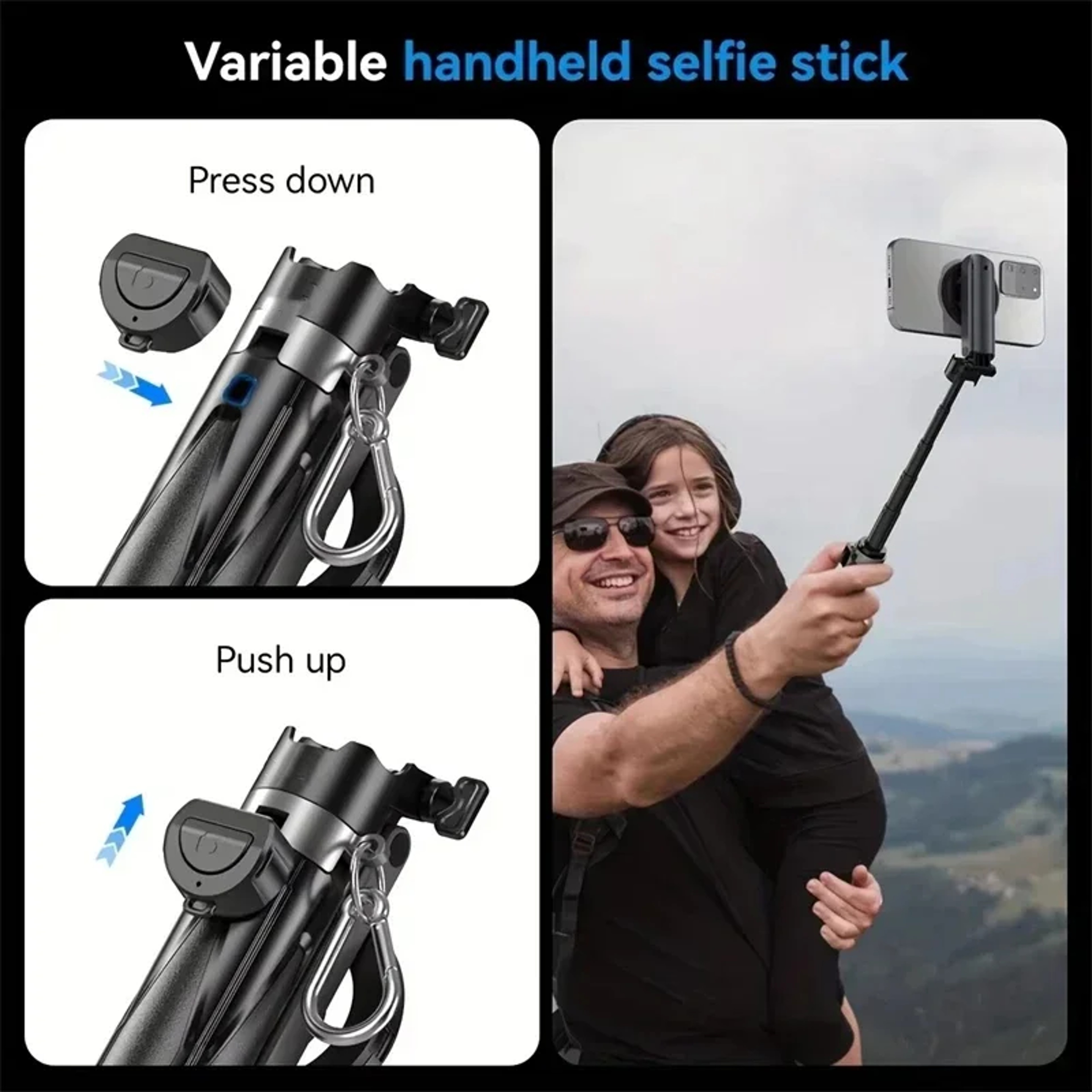 Pocket Mini Bluetooth Magnetic Selfie Stick With Tripod Stand Magsafe Travel Monopod 3