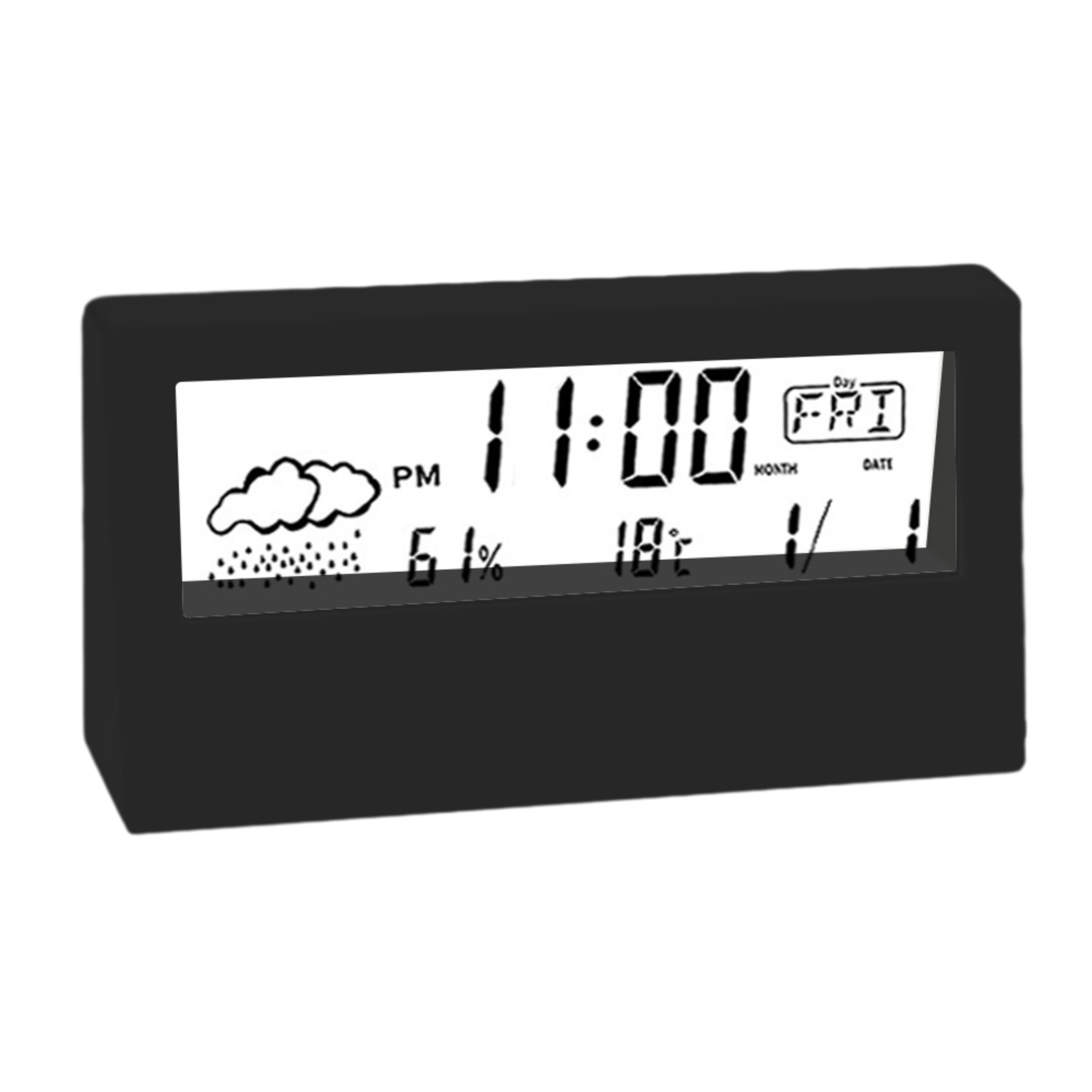 Creative Weather Thermo Hygrometer Clock with Alarm Stylish Desktop Decor for Home or Office – view 7