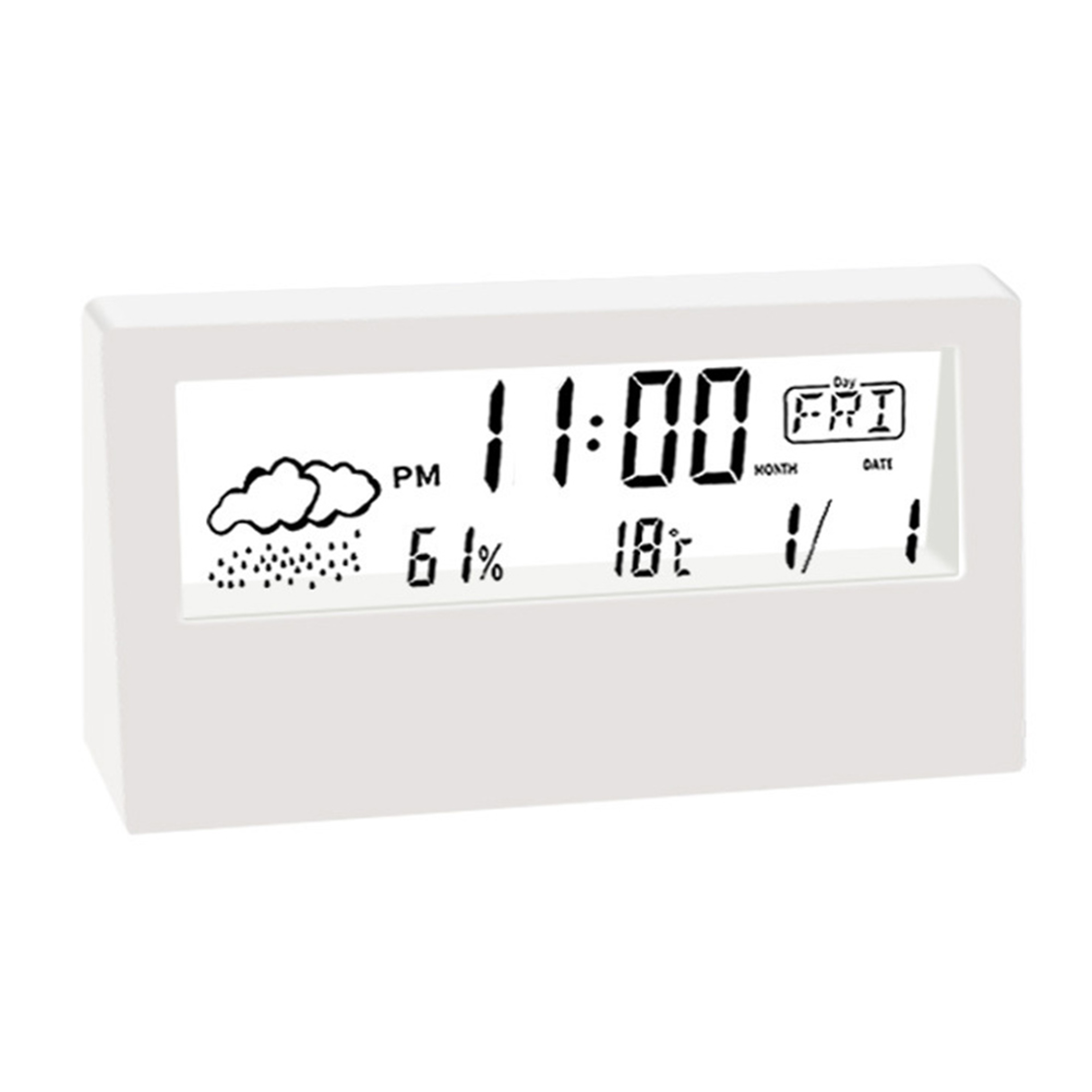 Creative Weather Thermo Hygrometer Clock with Alarm Stylish Desktop Decor for Home or Office – view 8