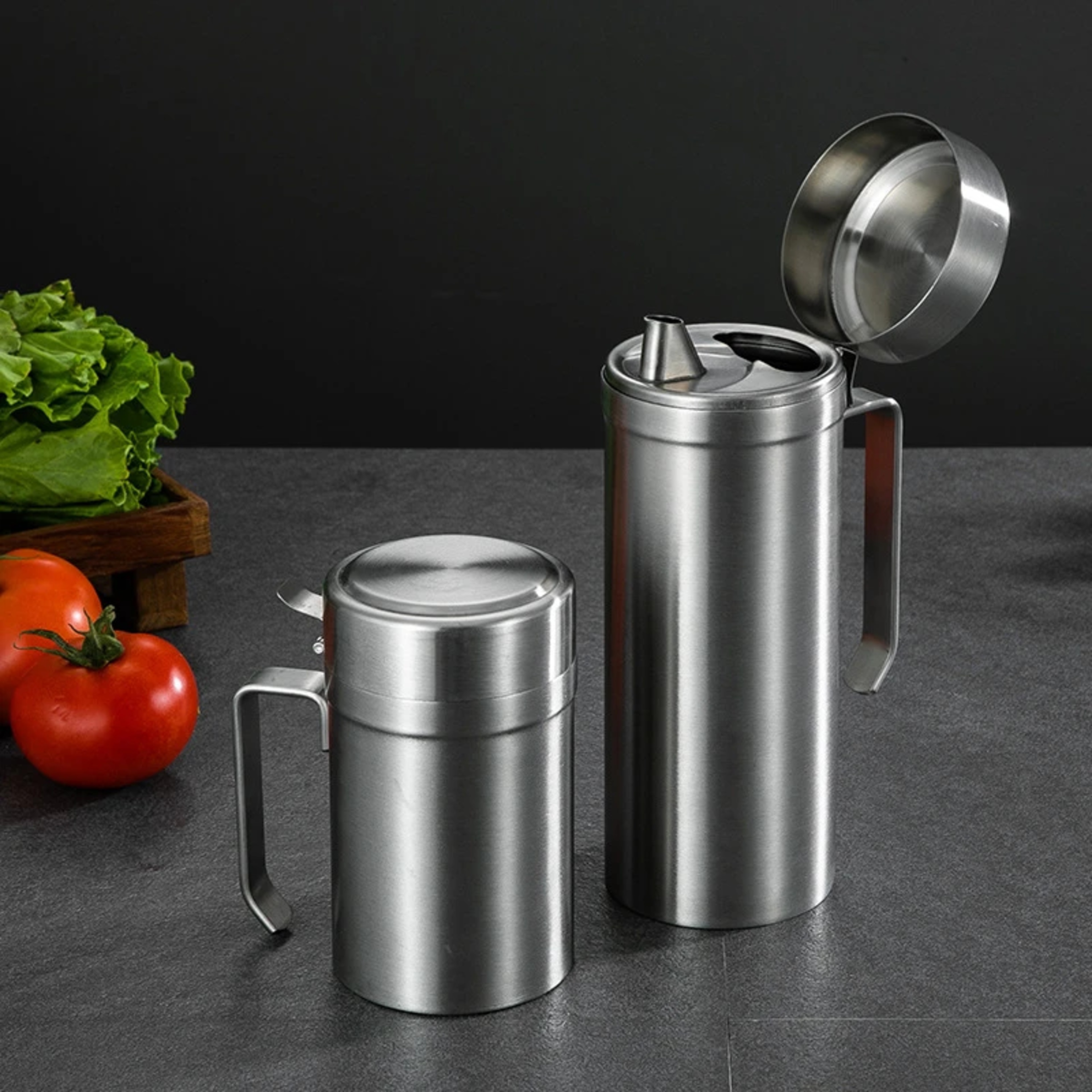 Stainless Steel Leak Proof Oil Strainer  Seasoning Bottle Perfect For Kitchen Storage And Cooking 3