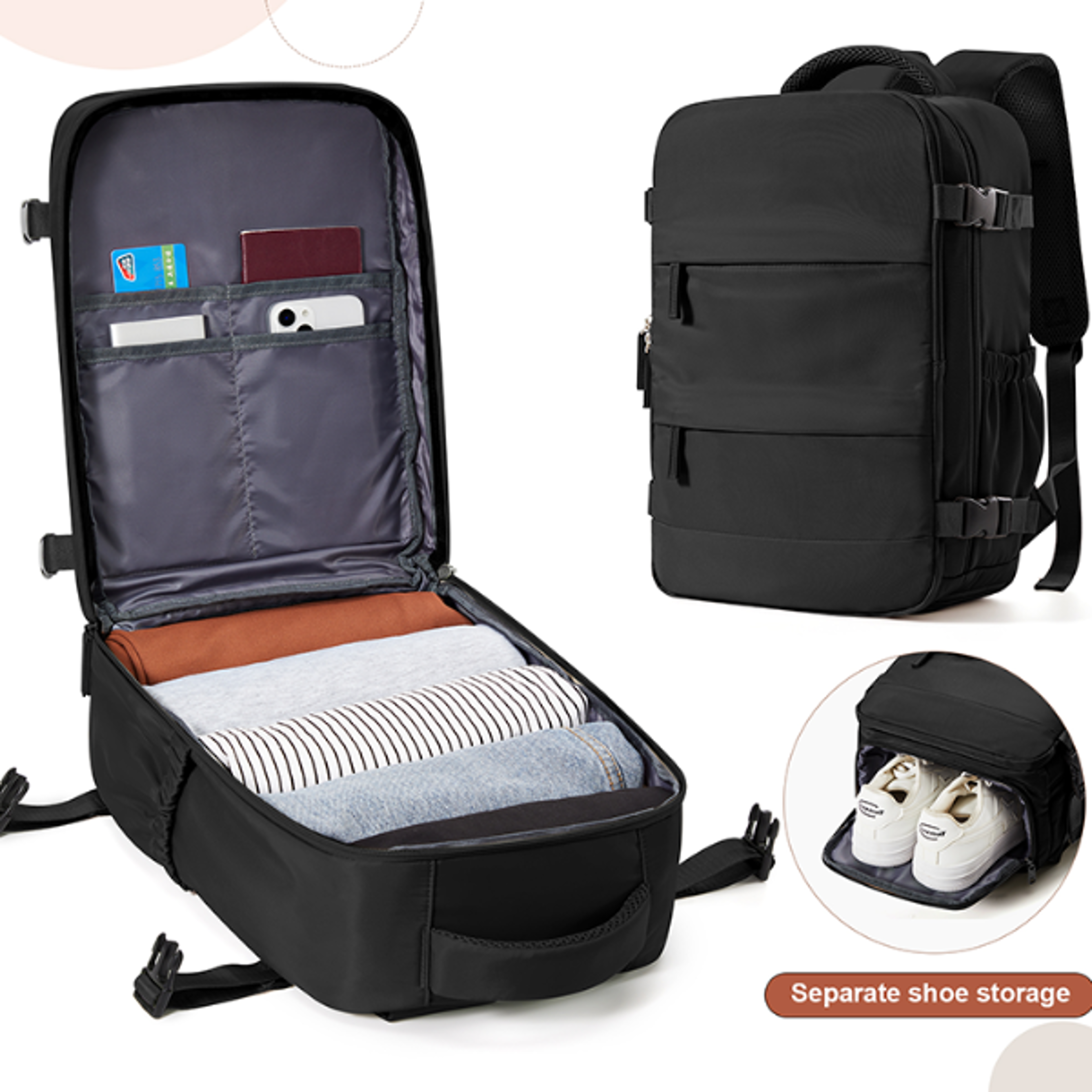 Cabin Bag Travel Backpack for Men and Women Leisure Laptop and Hand Luggage Backpack