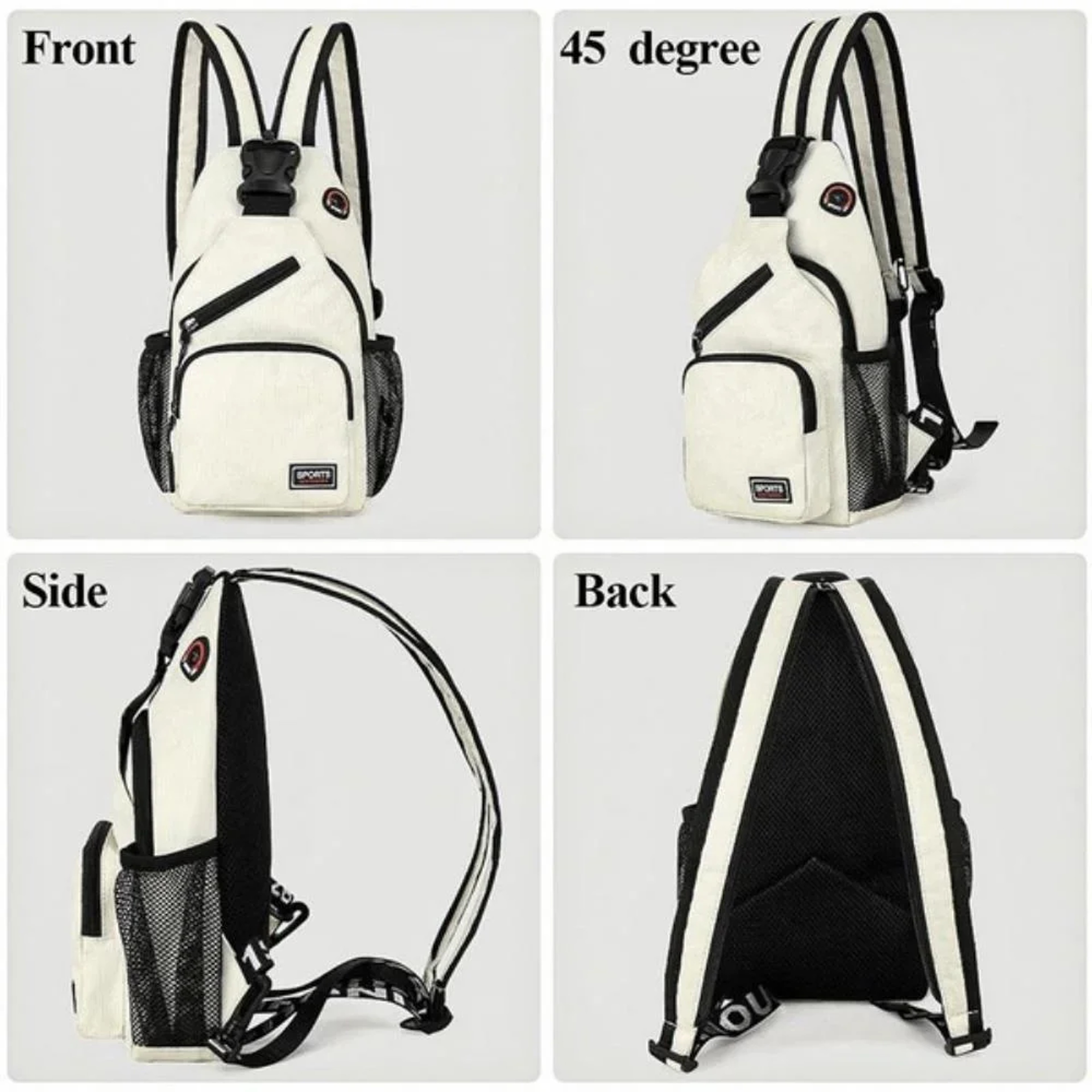Multi Functional Messenger Shoulder Backpack With Headphone Hole For Travel 3