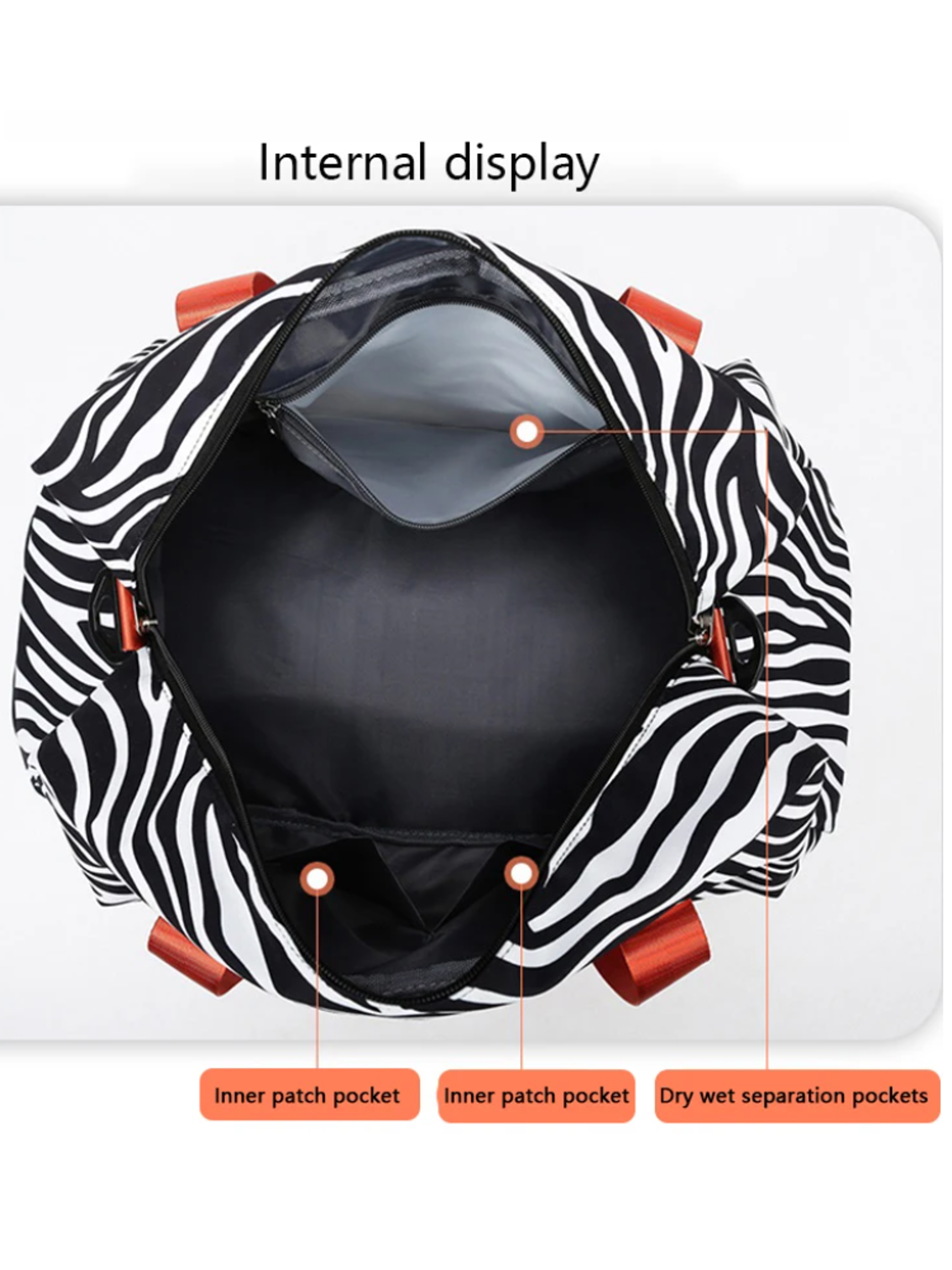 Spacious & Durable Womens Carry On Travel Bag Animal Print Nylon Large Capacity Gym & Overnight Bag – view 3