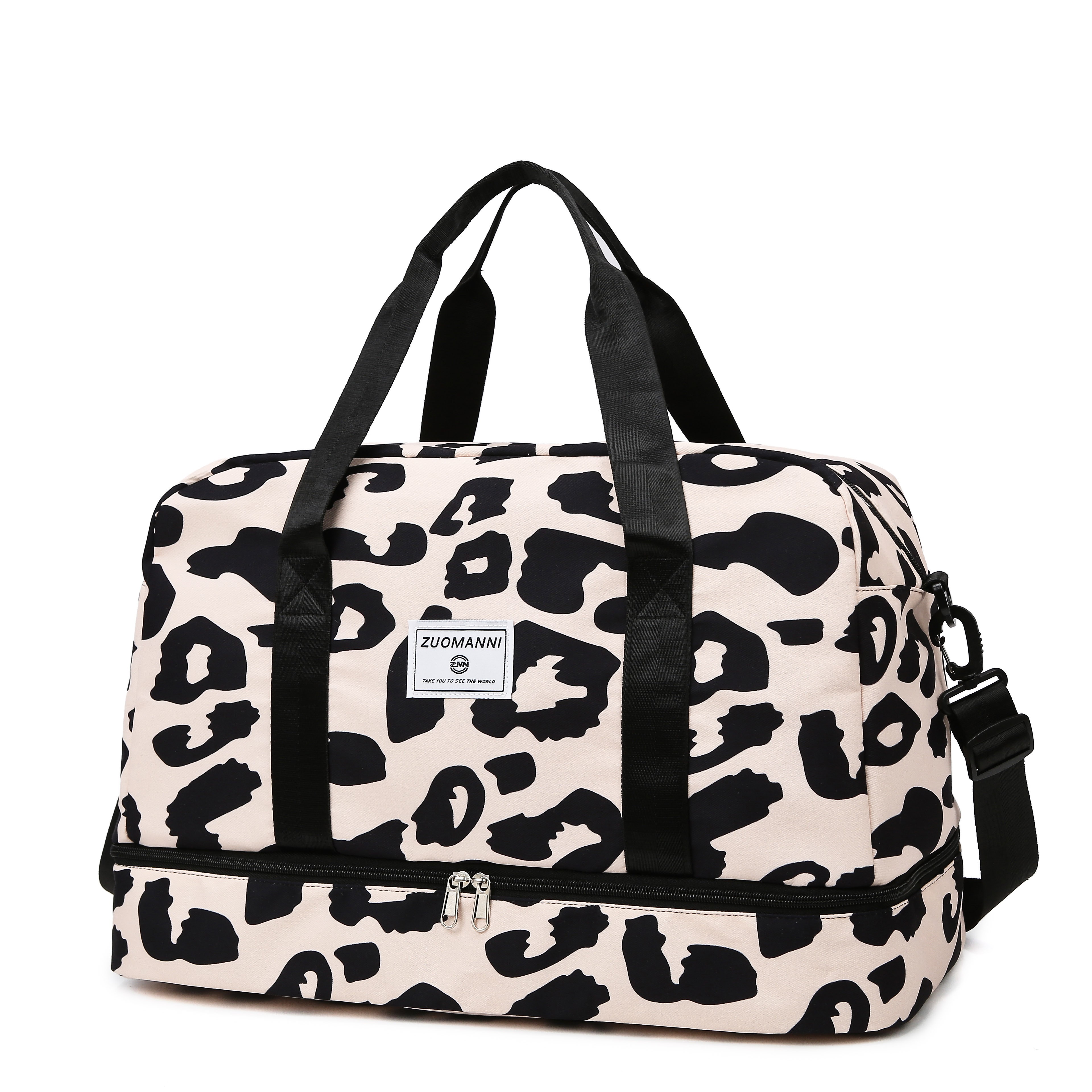 Spacious & Durable Womens Carry On Travel Bag Animal Print Nylon Large Capacity Gym & Overnight Bag – view 8