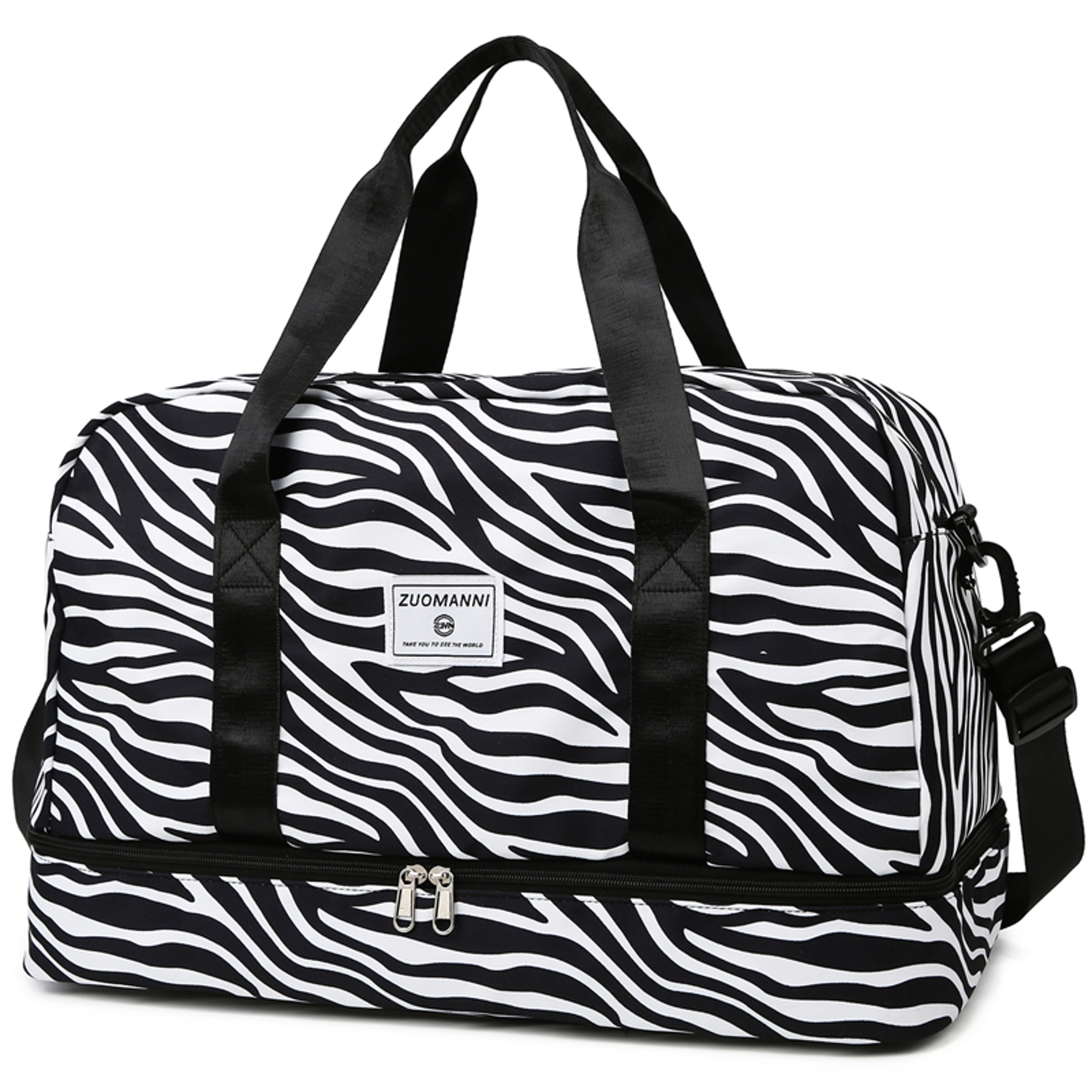 Spacious & Durable Womens Carry On Travel Bag Animal Print Nylon Large Capacity Gym & Overnight Bag – view 10