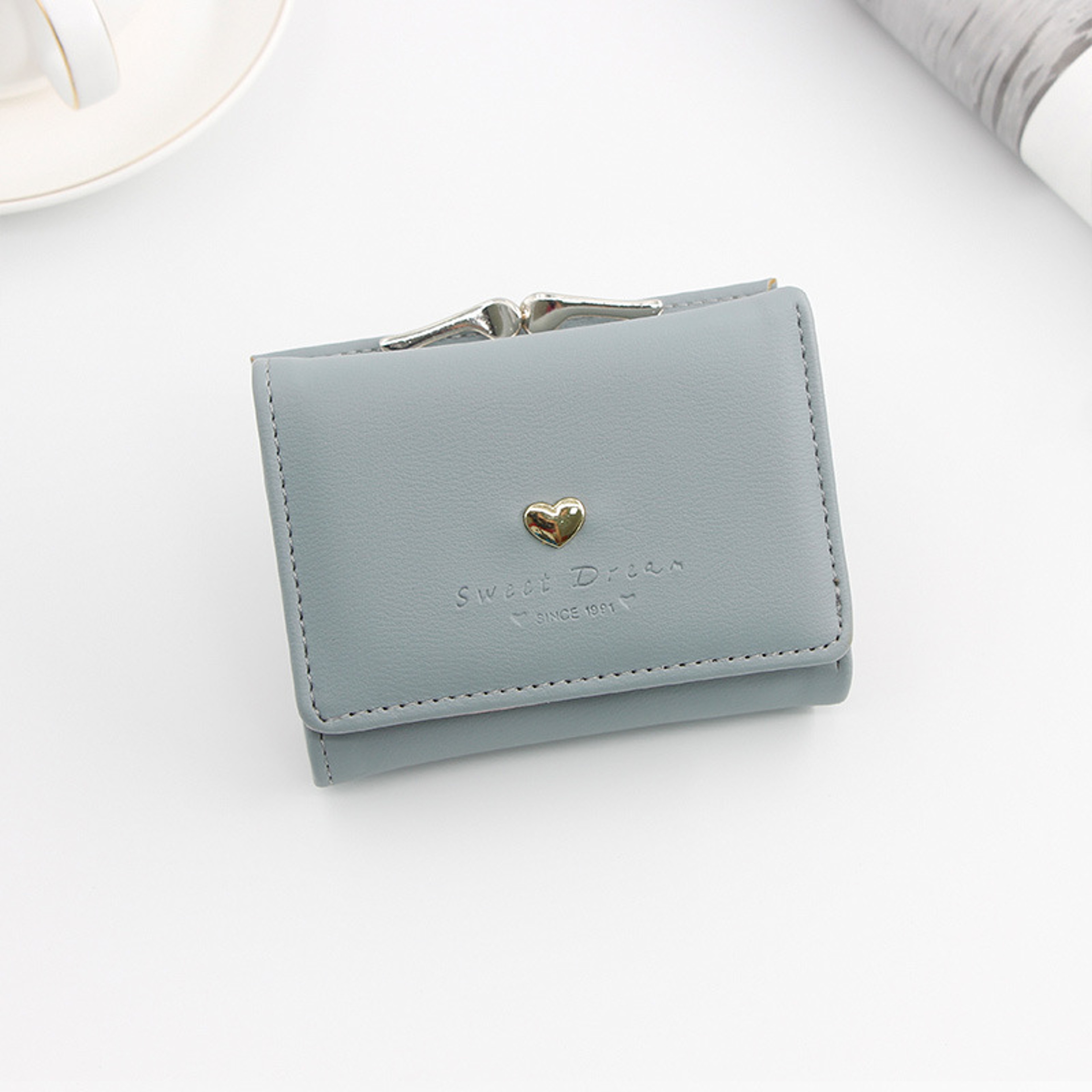 Mini Heart Wallet For Women Fashionable Coin Purse  Card Holder 5