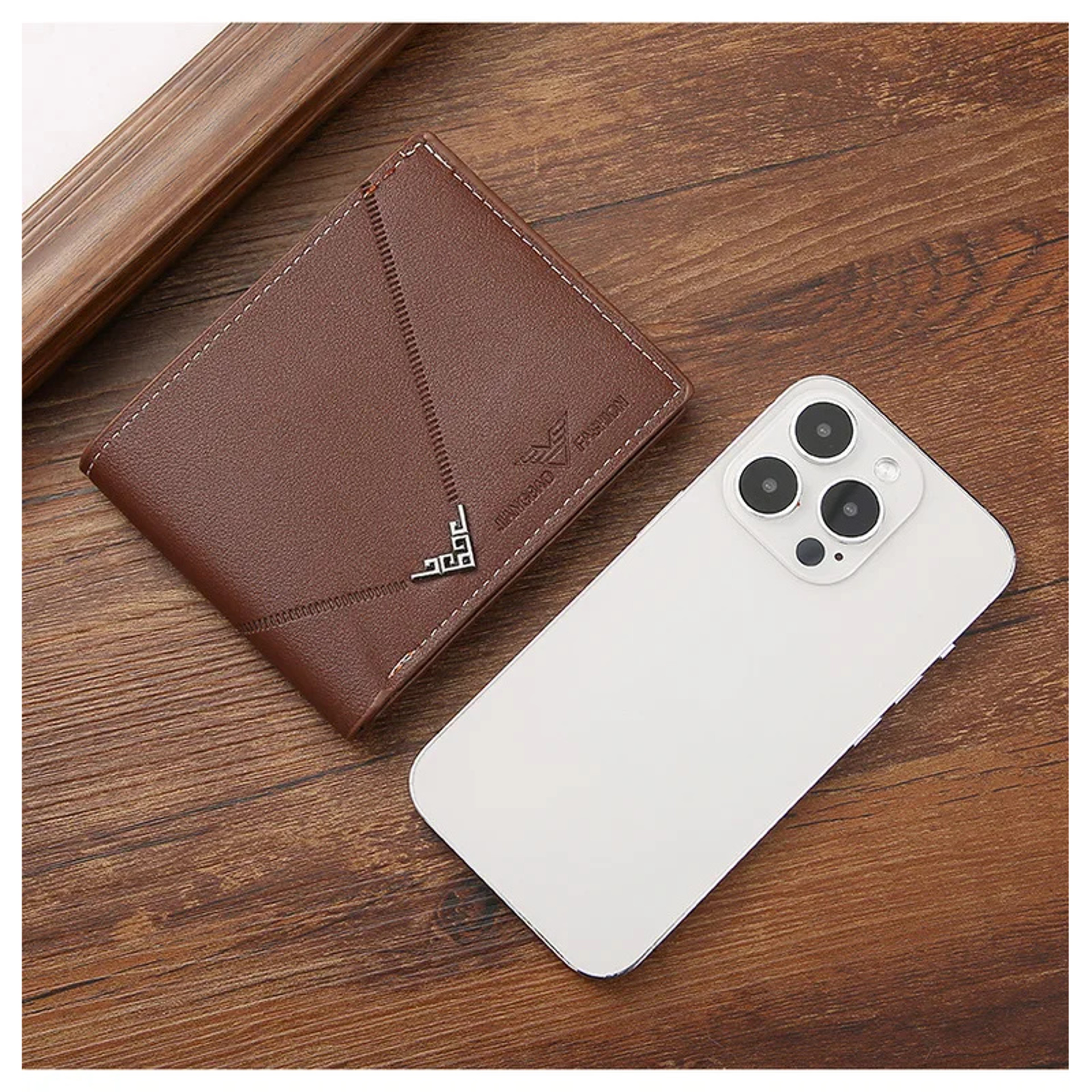 Slim RFID Leather Wallet For Men Minimalist Bifold Front Pocket Wallet With Credit Card Holder And  2