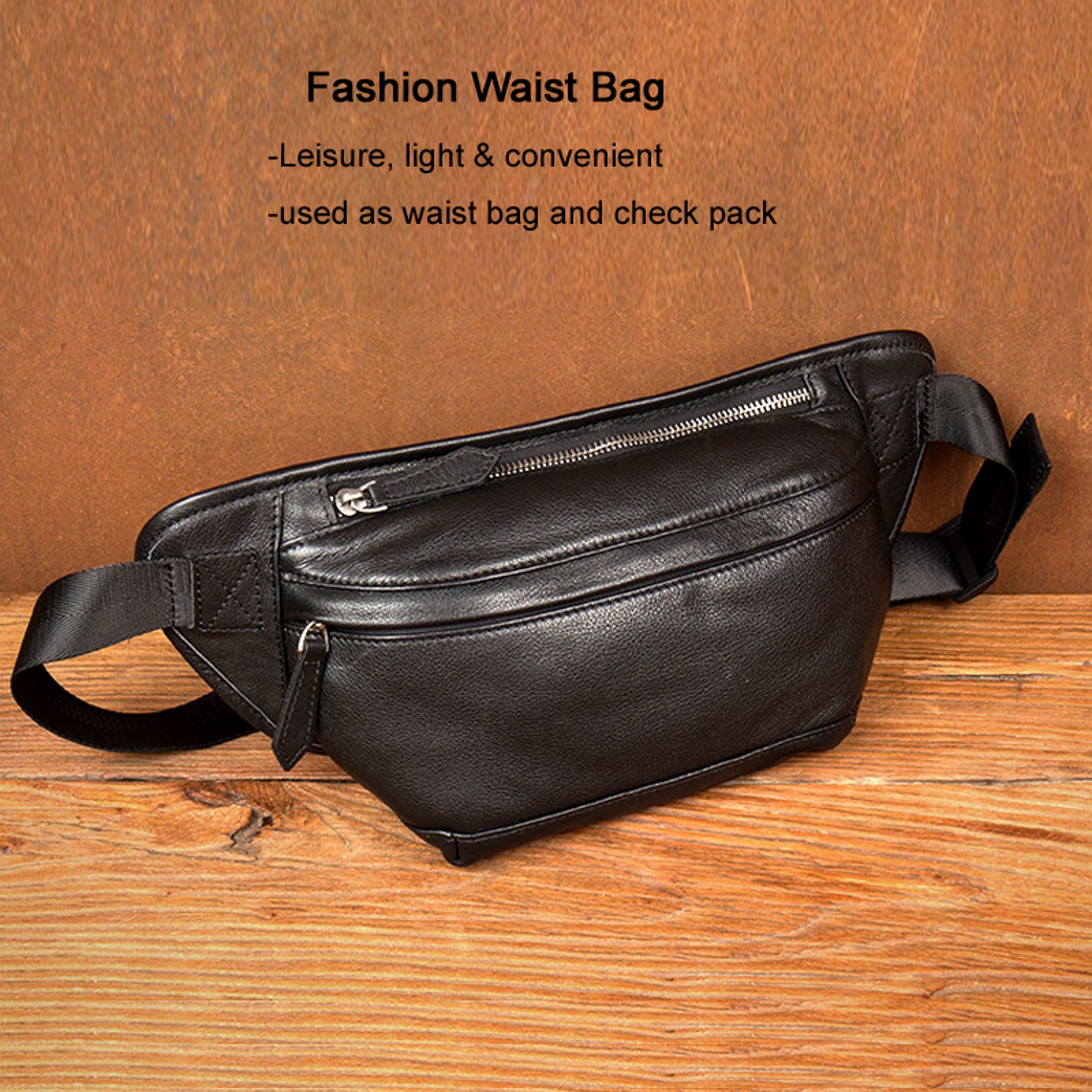 Mens Genuine Leather Waist Bag Stylish Molle Belt Pouch For Outdoors Travel And Everyday Use 1
