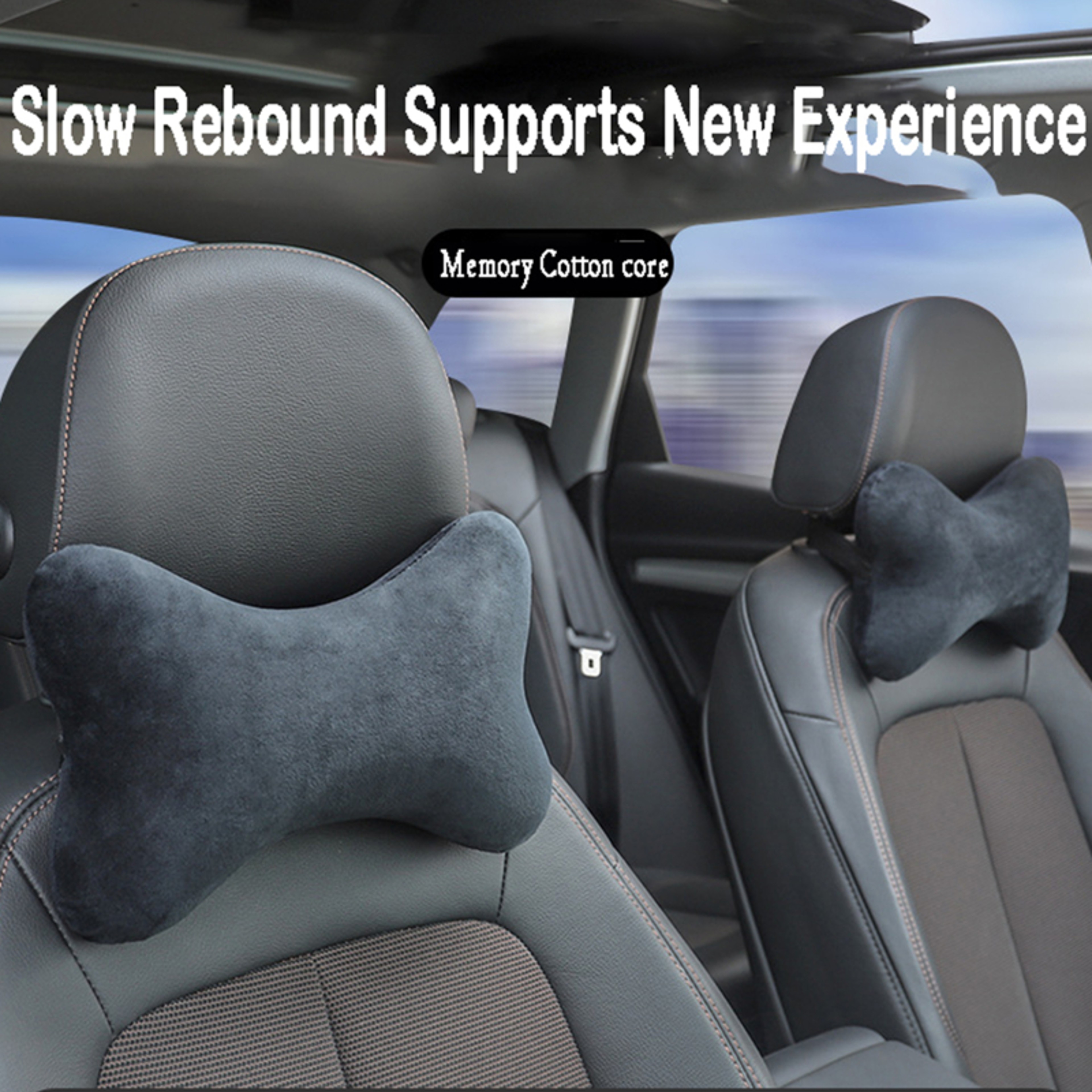 Memory Foam Neck Pillow For Car Seats Breathable Crystal Velvet Support For Sleep  Travel 1