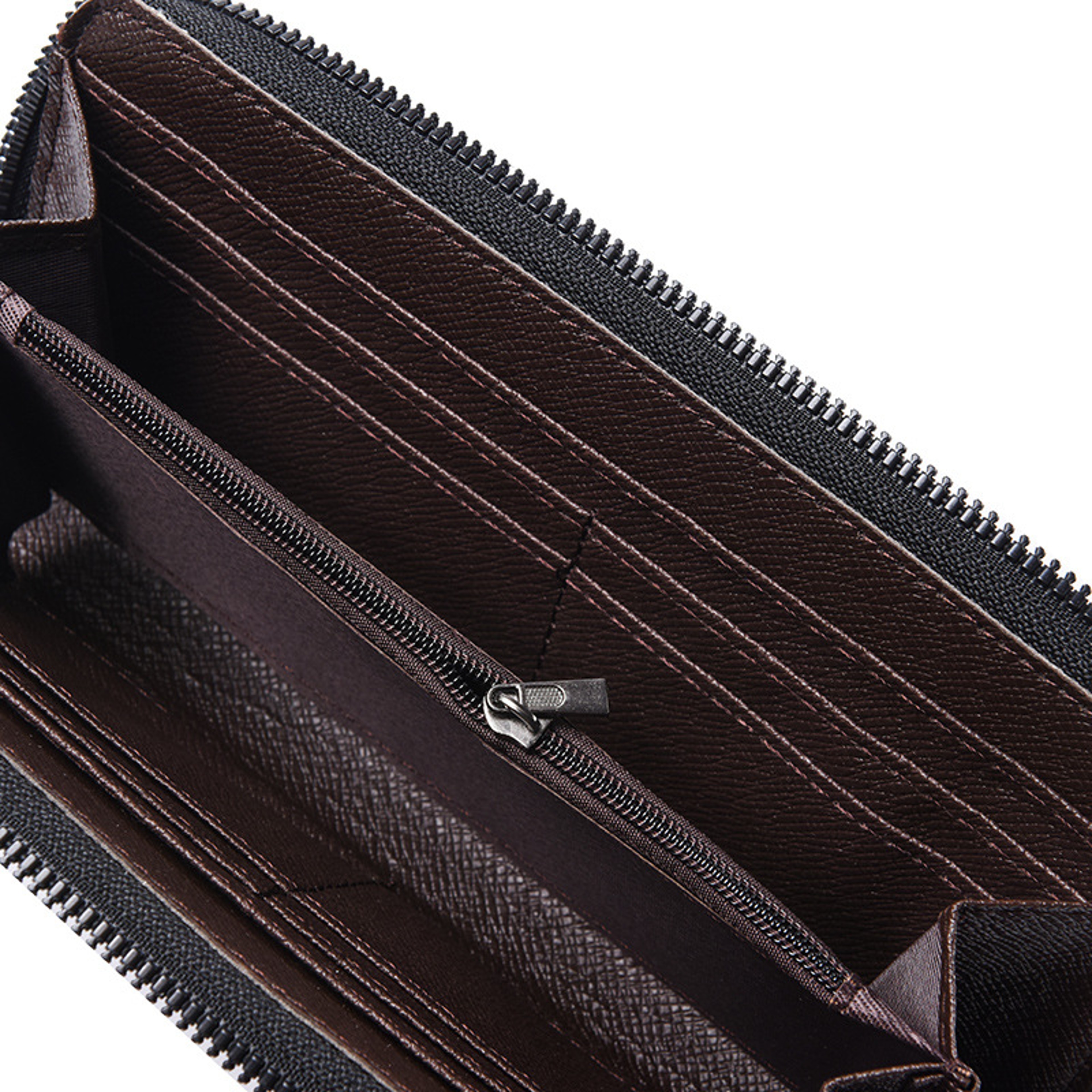 Mens Vintage PU Leather Wallet Zipper Coin Purse Credit Card Holder  Business Clutch Bag 3