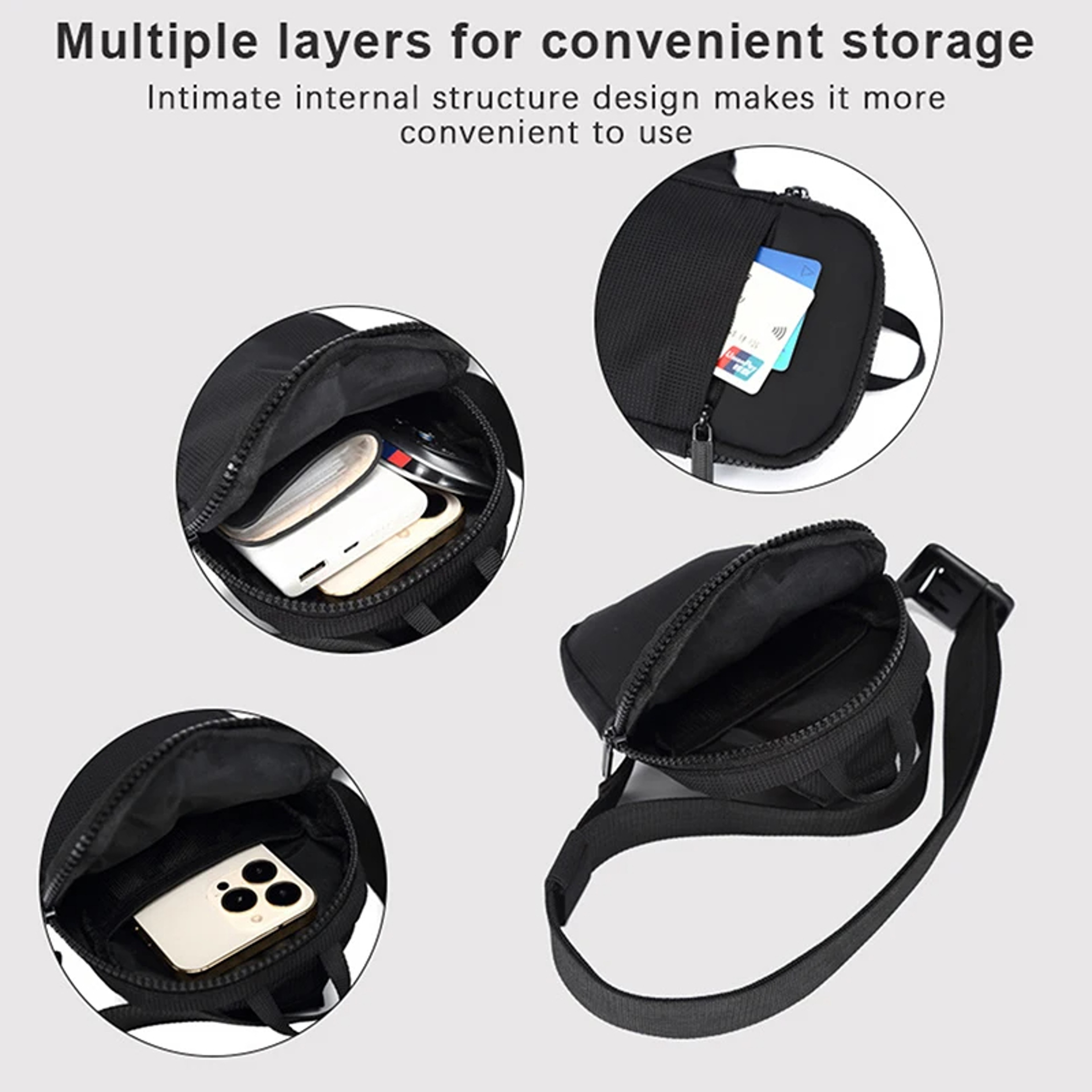 Mini Waterproof Chest Bag for Men & Women Casual Sling Shoulder Pack for Running Cycling & Travel – view 3