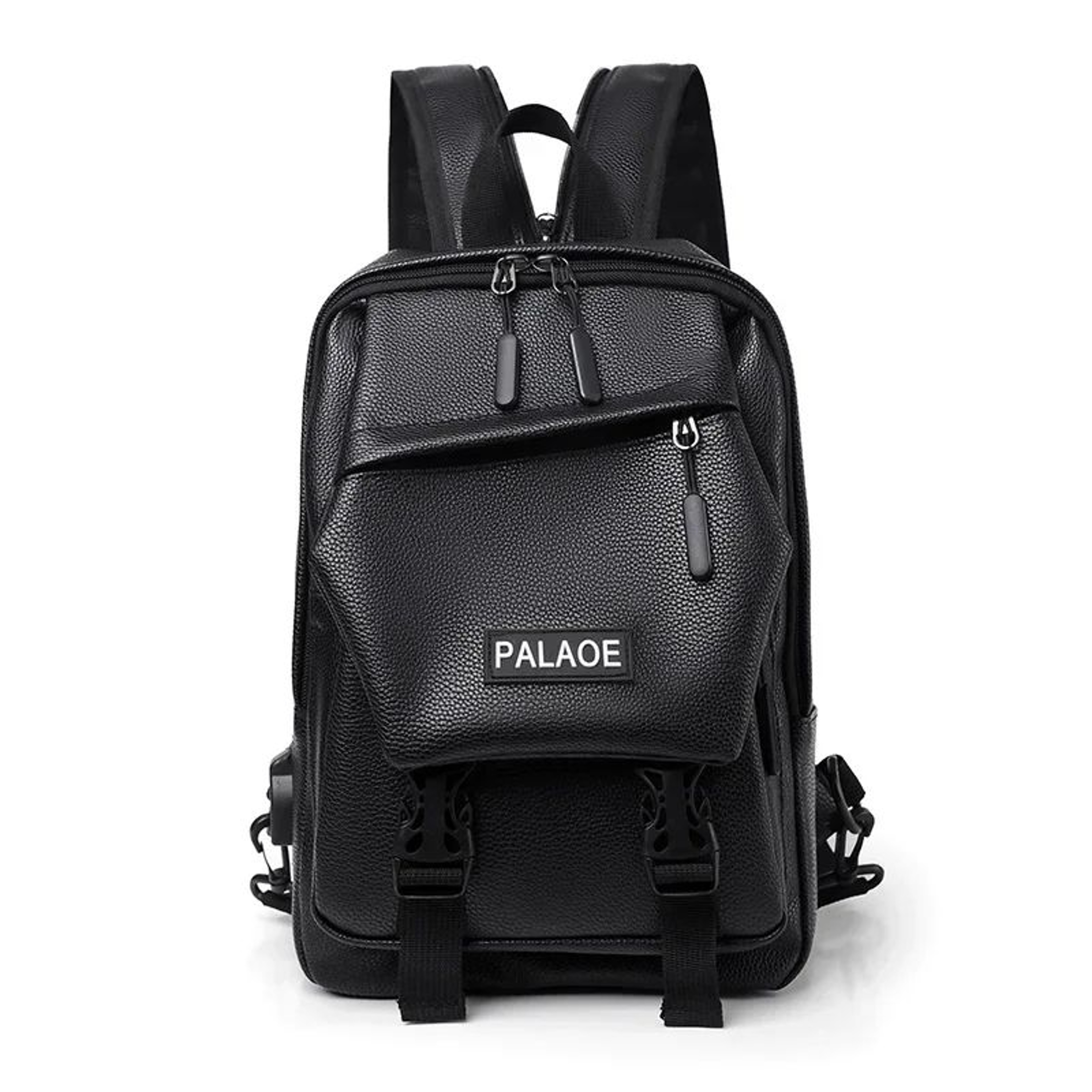 Mini Leather Backpack For Men Compact PU Leather Travel Chest Bag Small Sling Backpack 4