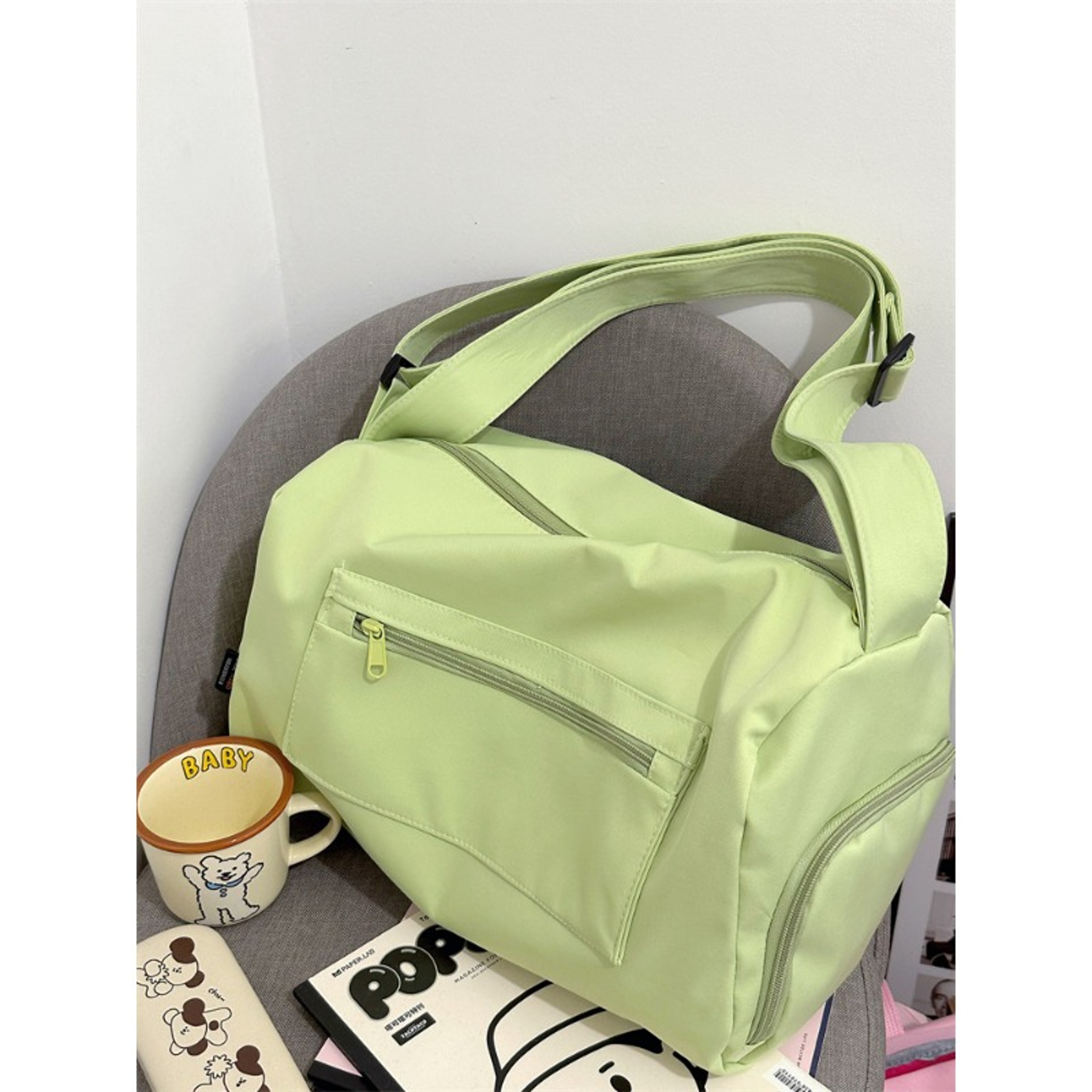 Large Canvas Crossbody Tote Bag For Women Travel Gym Messenger Shoulder Bag 2