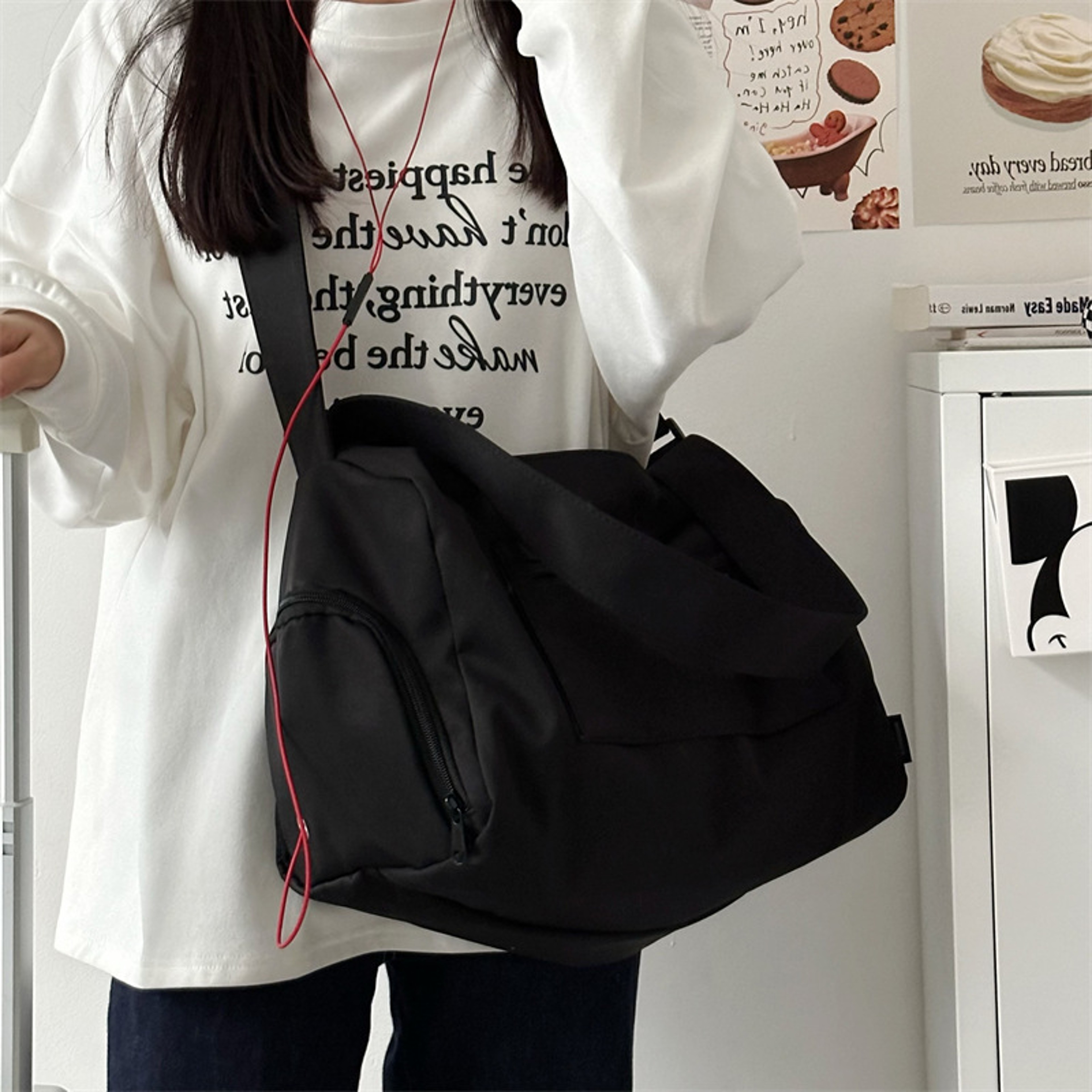 Large Canvas Crossbody Tote Bag For Women Travel Gym Messenger Shoulder Bag 6